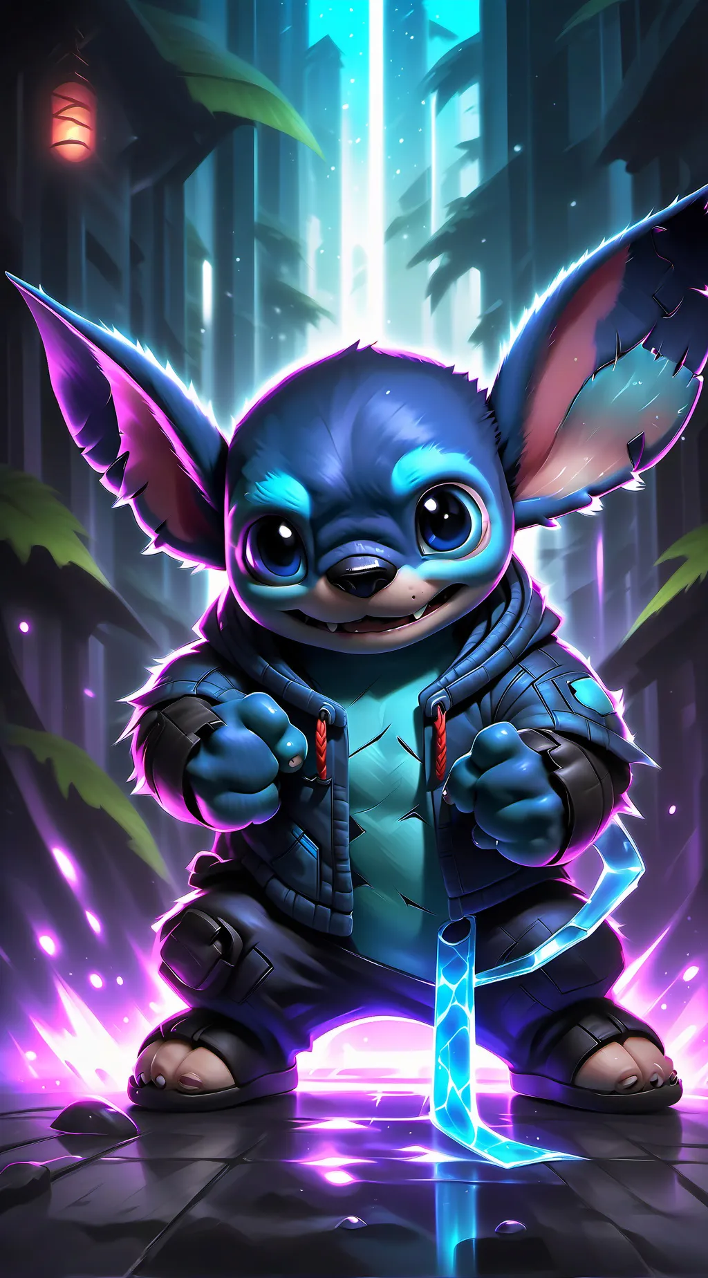 ai character: stich background