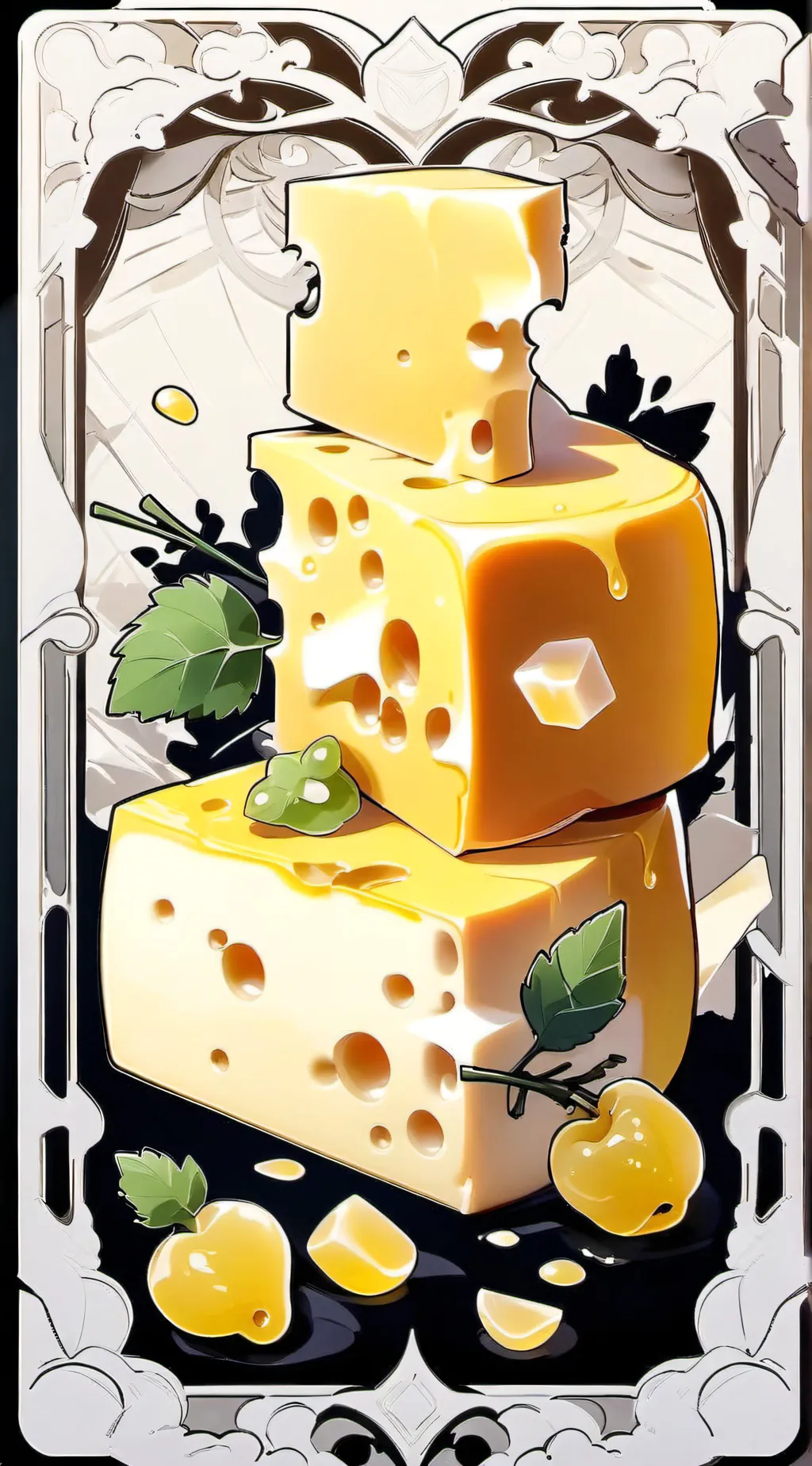 ai character: dancing cheese background