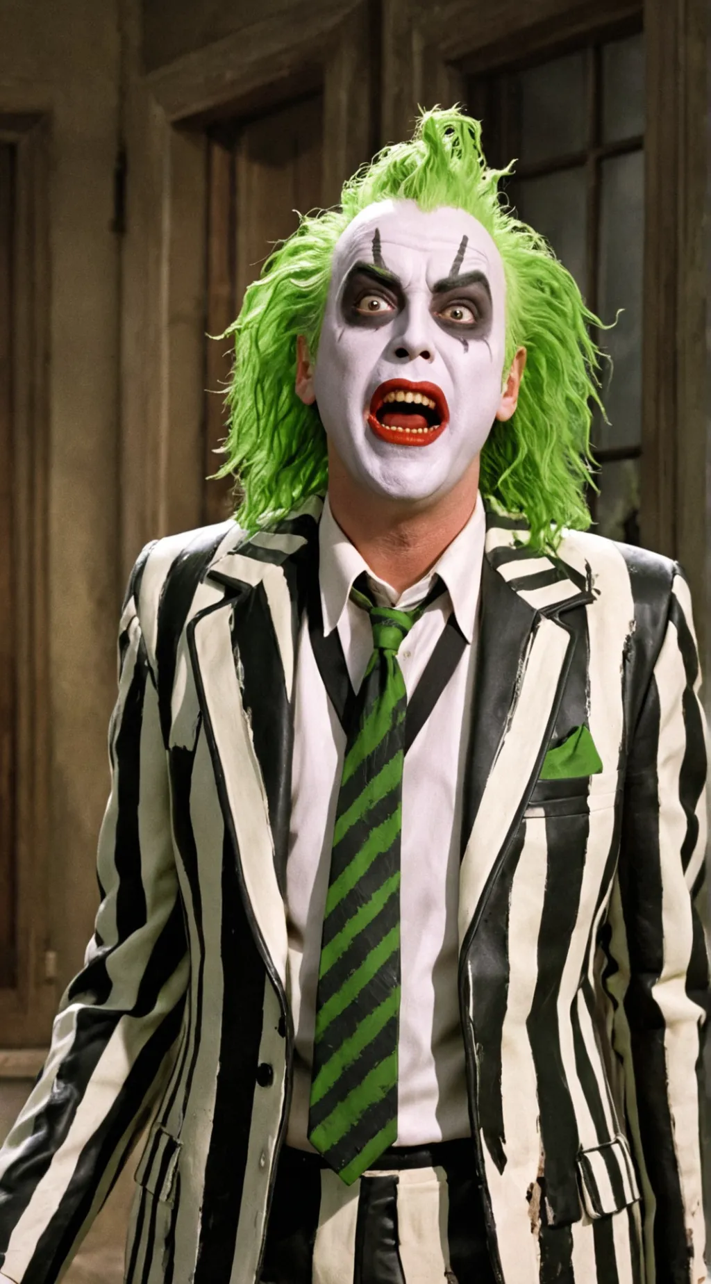 ai character: Beetlejuice  background
