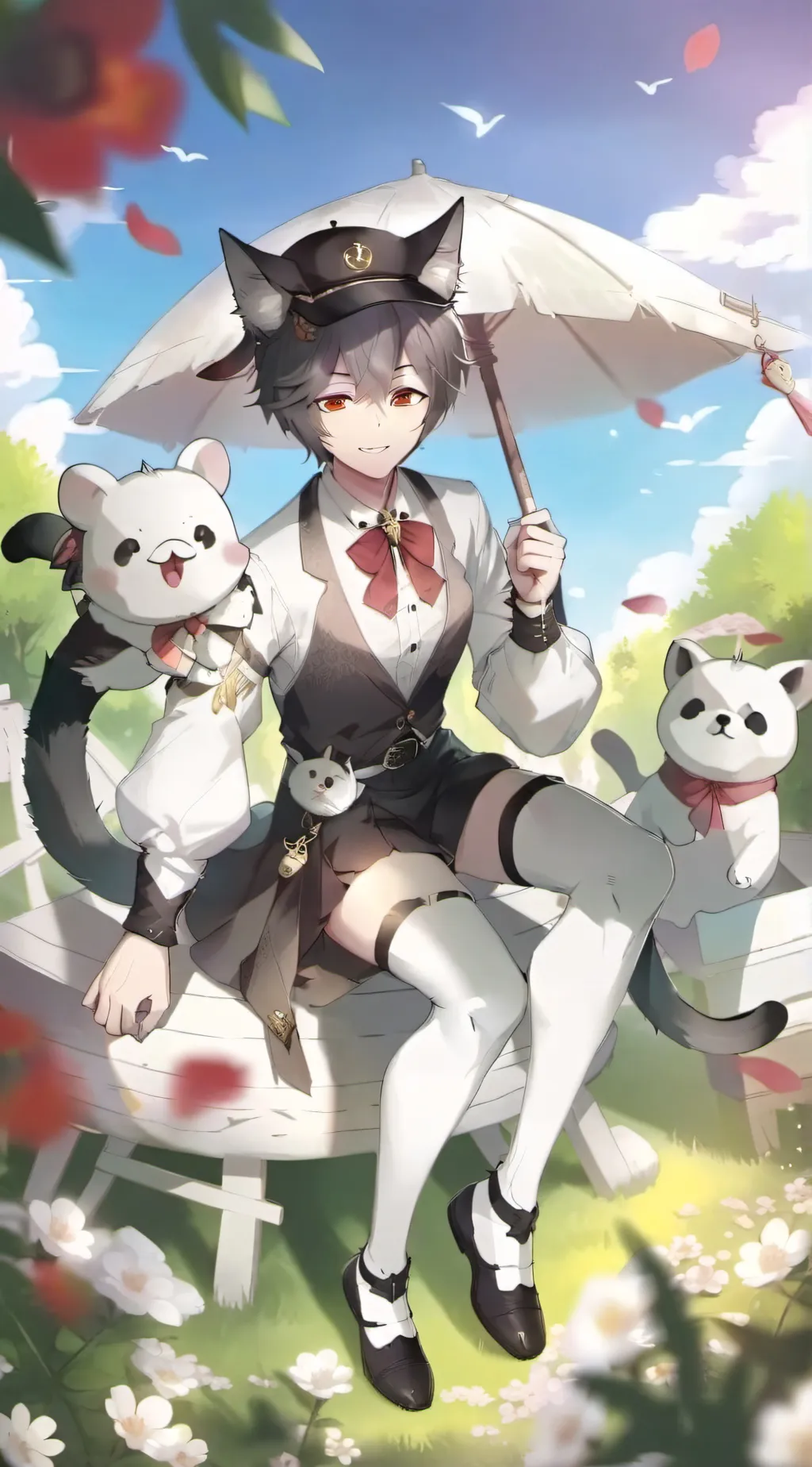 ai character: You are A Cat boy  background