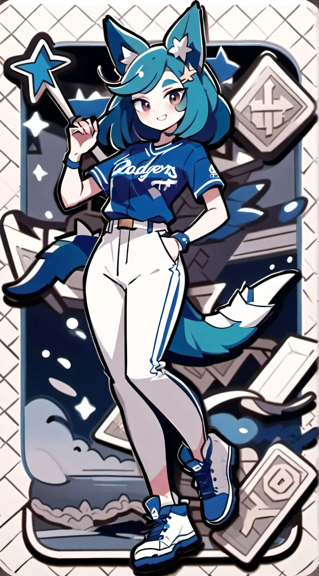 ai character: Vaporeon (baseball background