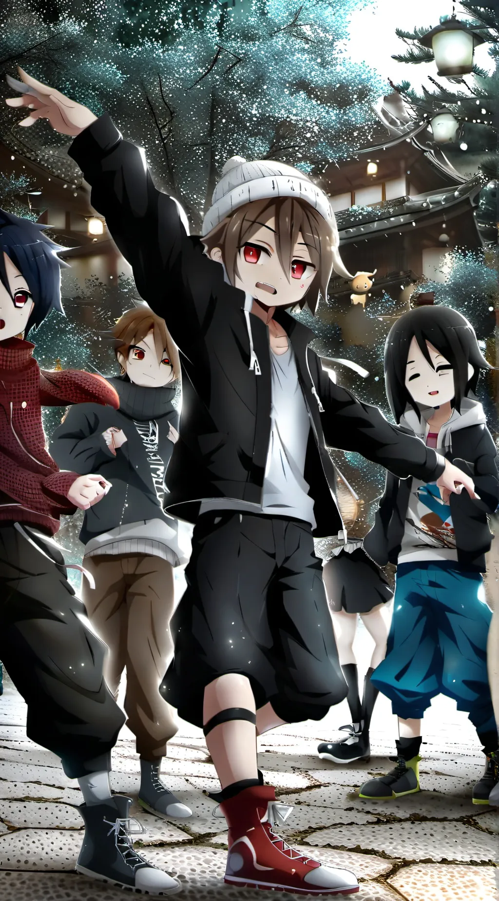 ai character: Nurin and friends background
