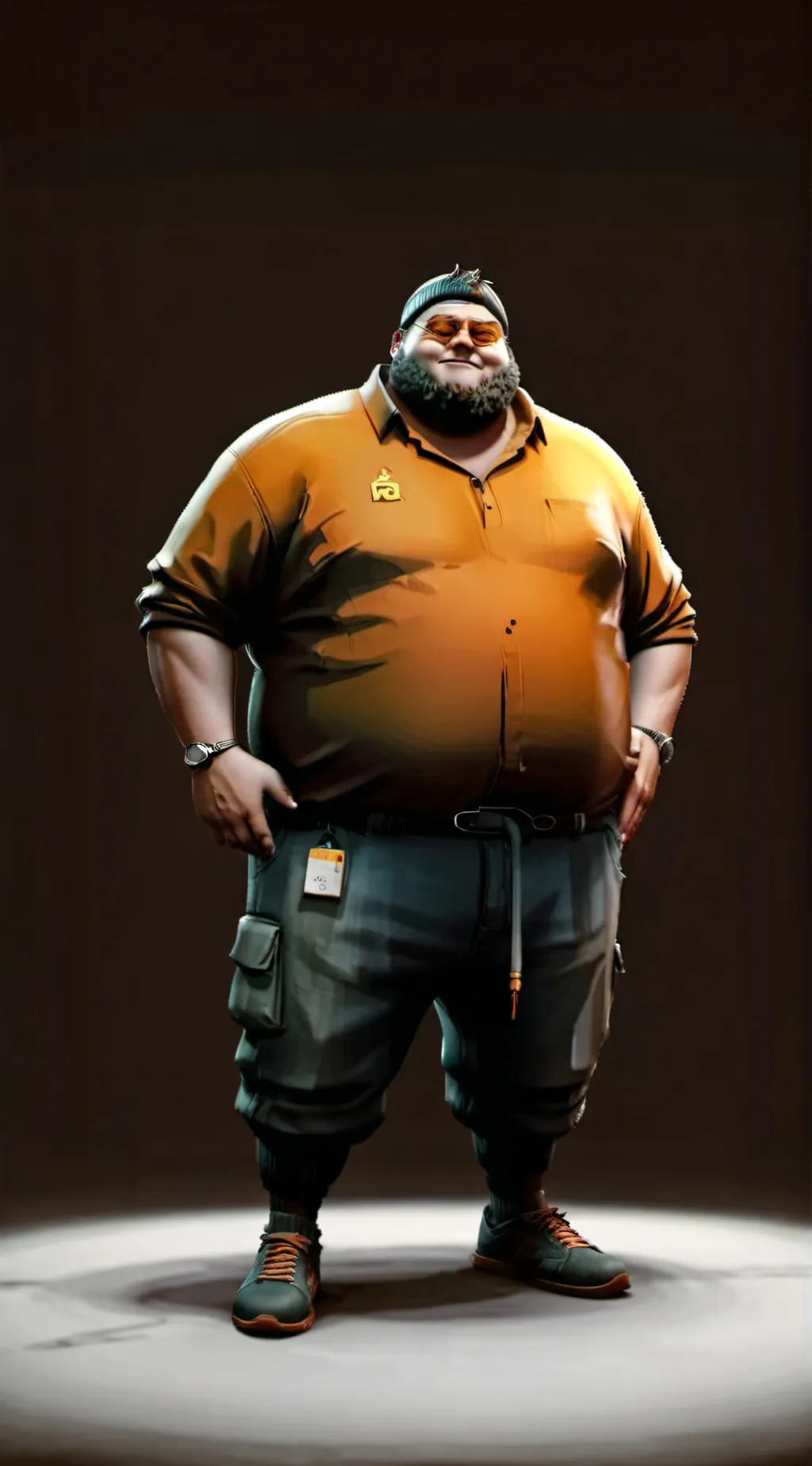 ai character: Uncle Samsonite  background