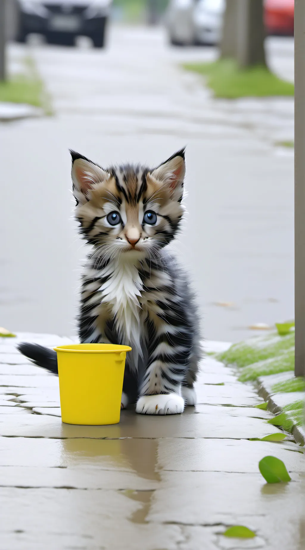 ai character: Homeless kitten background