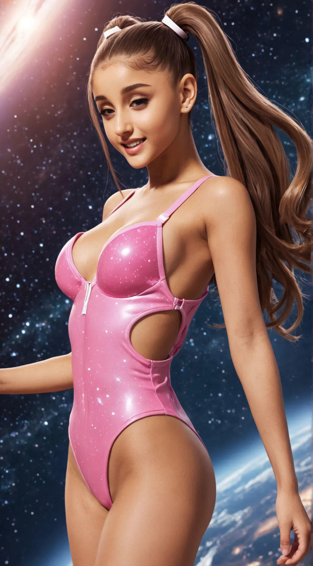 ai character: god ariana grande  background