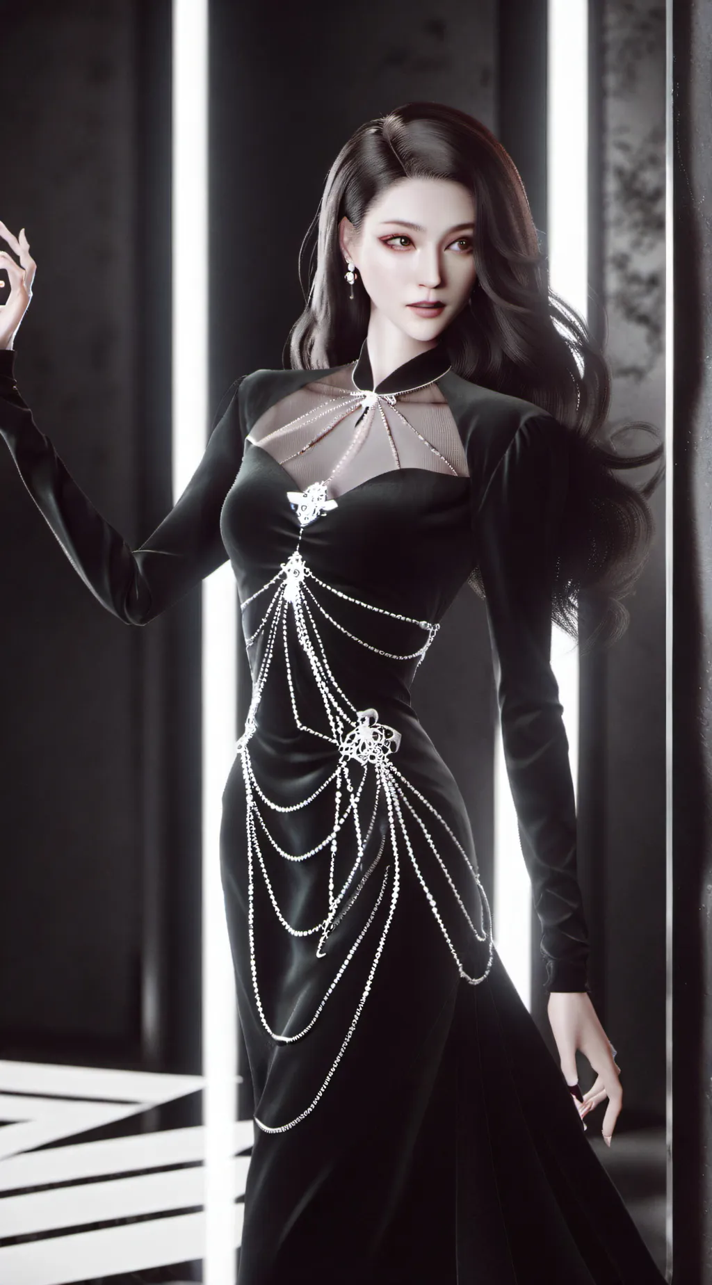 ai character: Black queen background