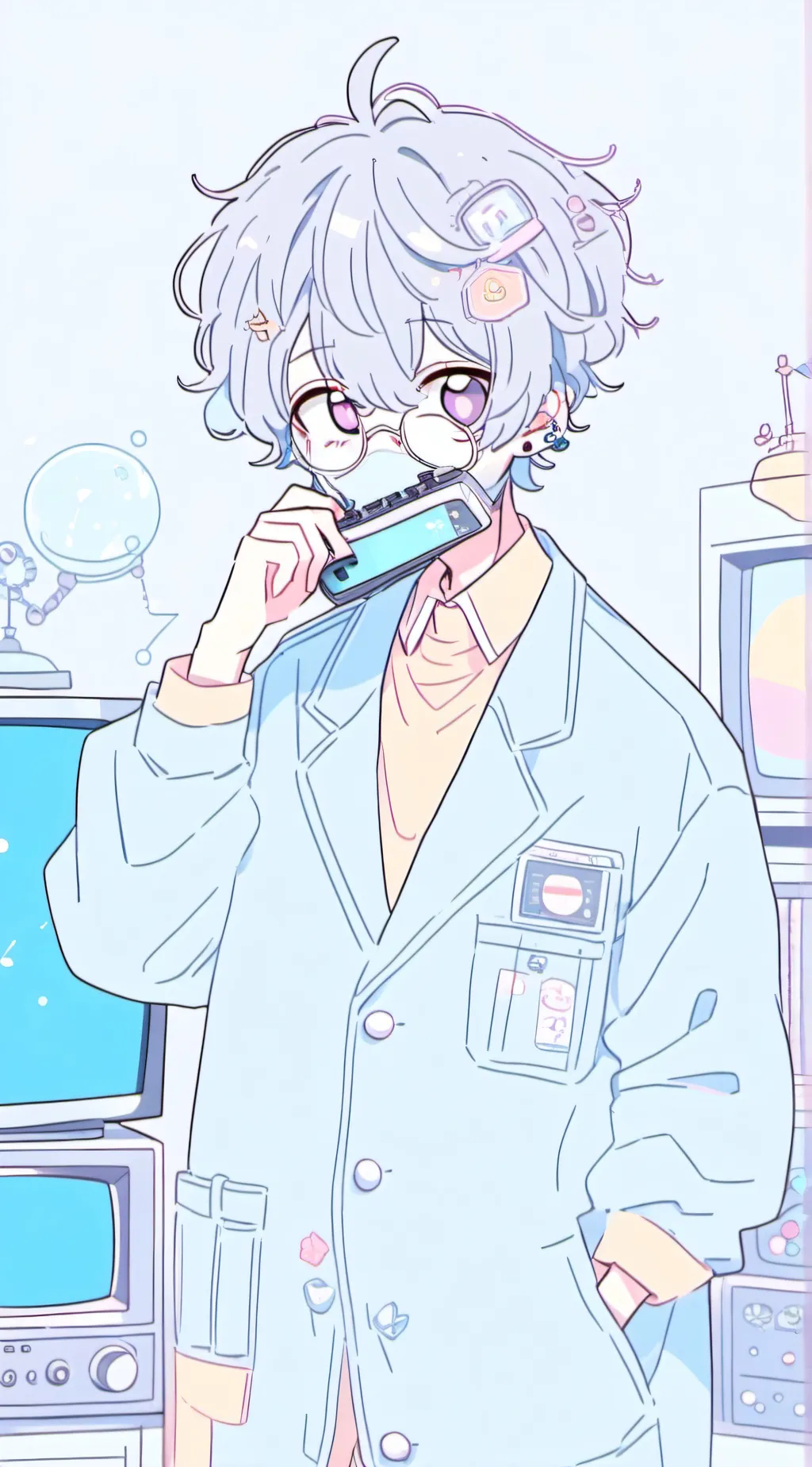 ai character: Scientist tvman background