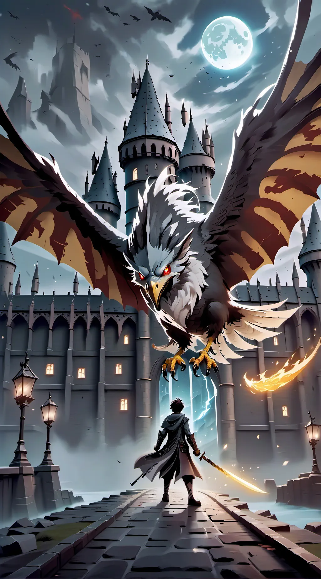 ai character: Hogwarts war background
