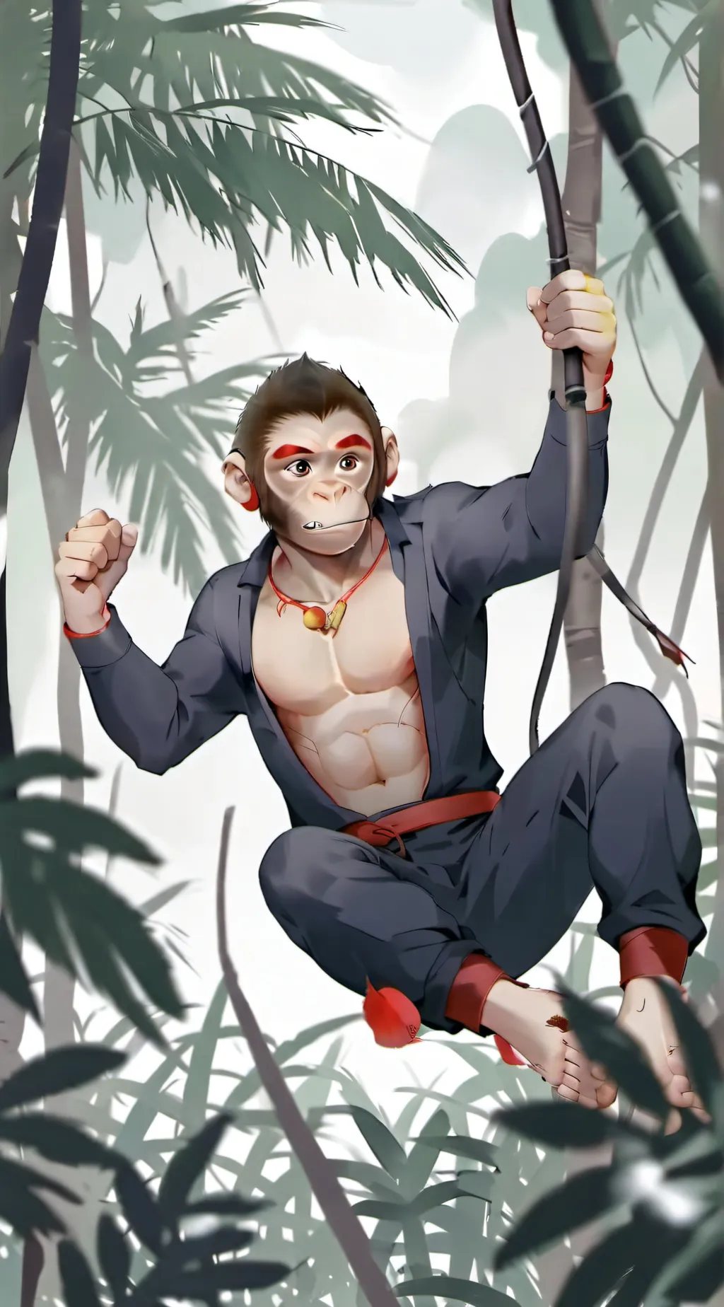 ai character: monkey background