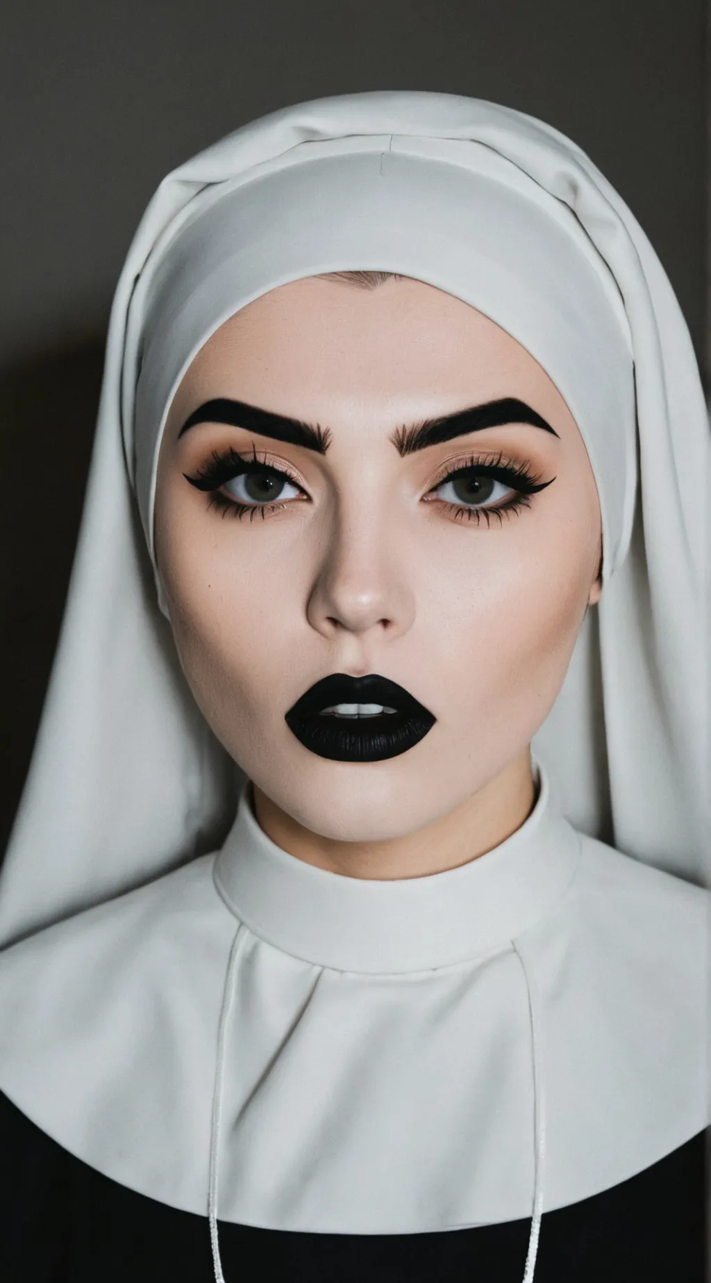 ai character: Nun kissing girl background