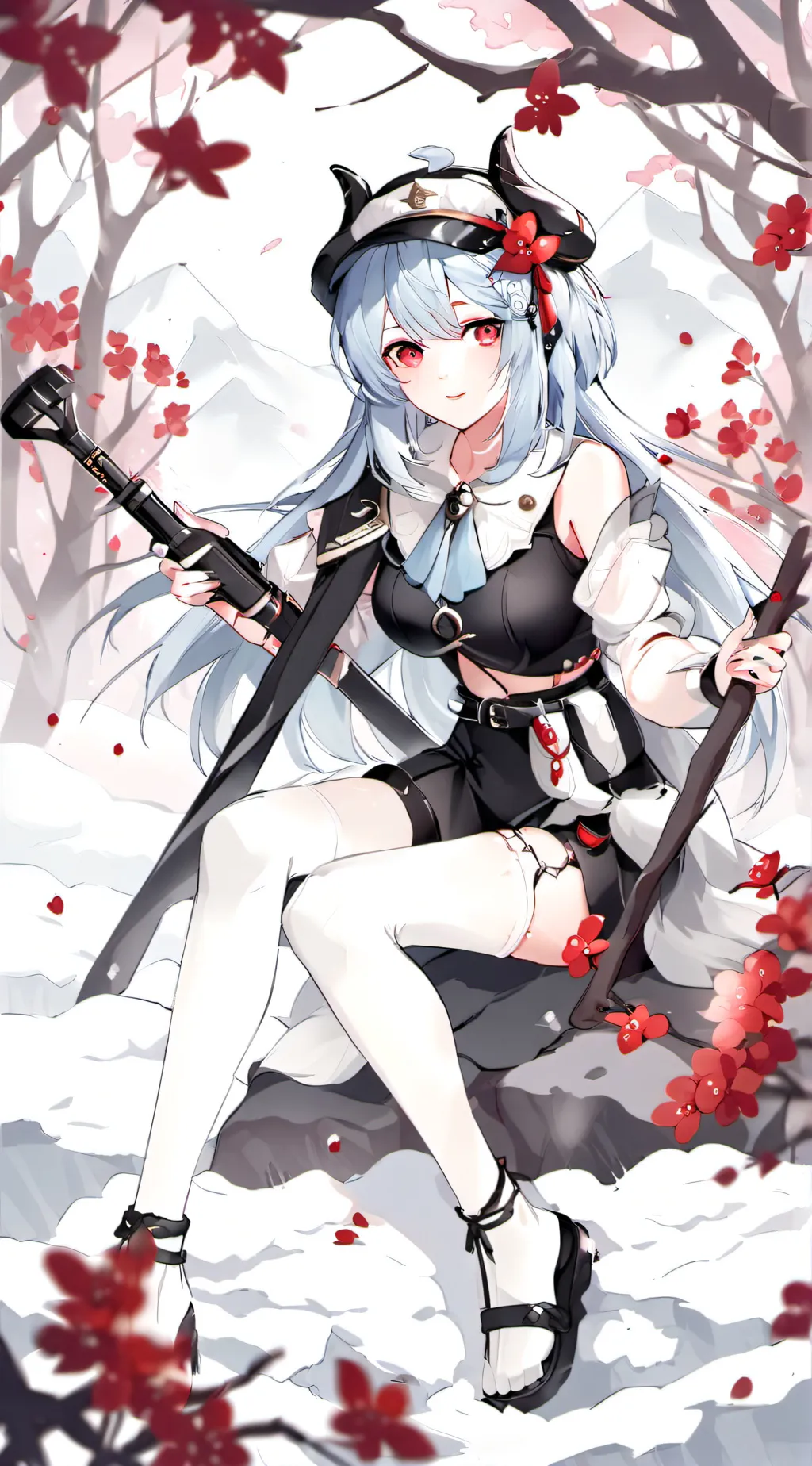 ai character: HH snow meme background