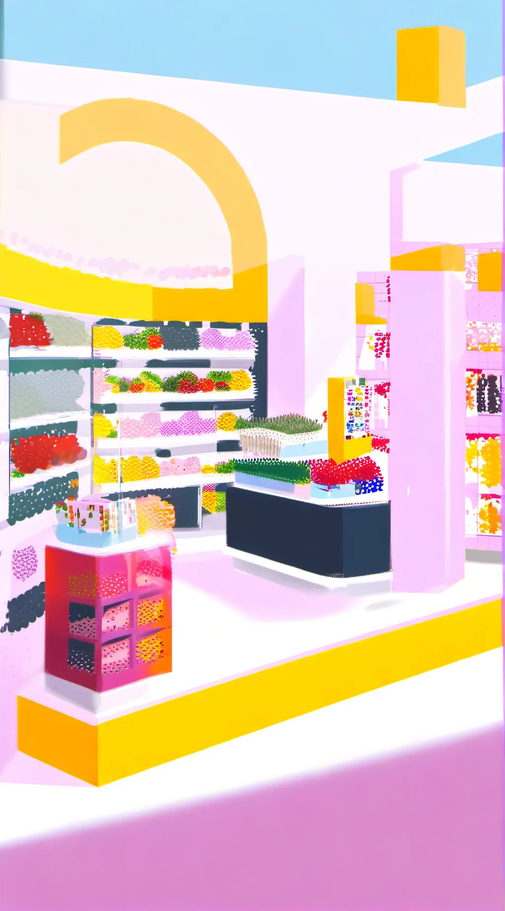 ai character: Shigaraki in mall background