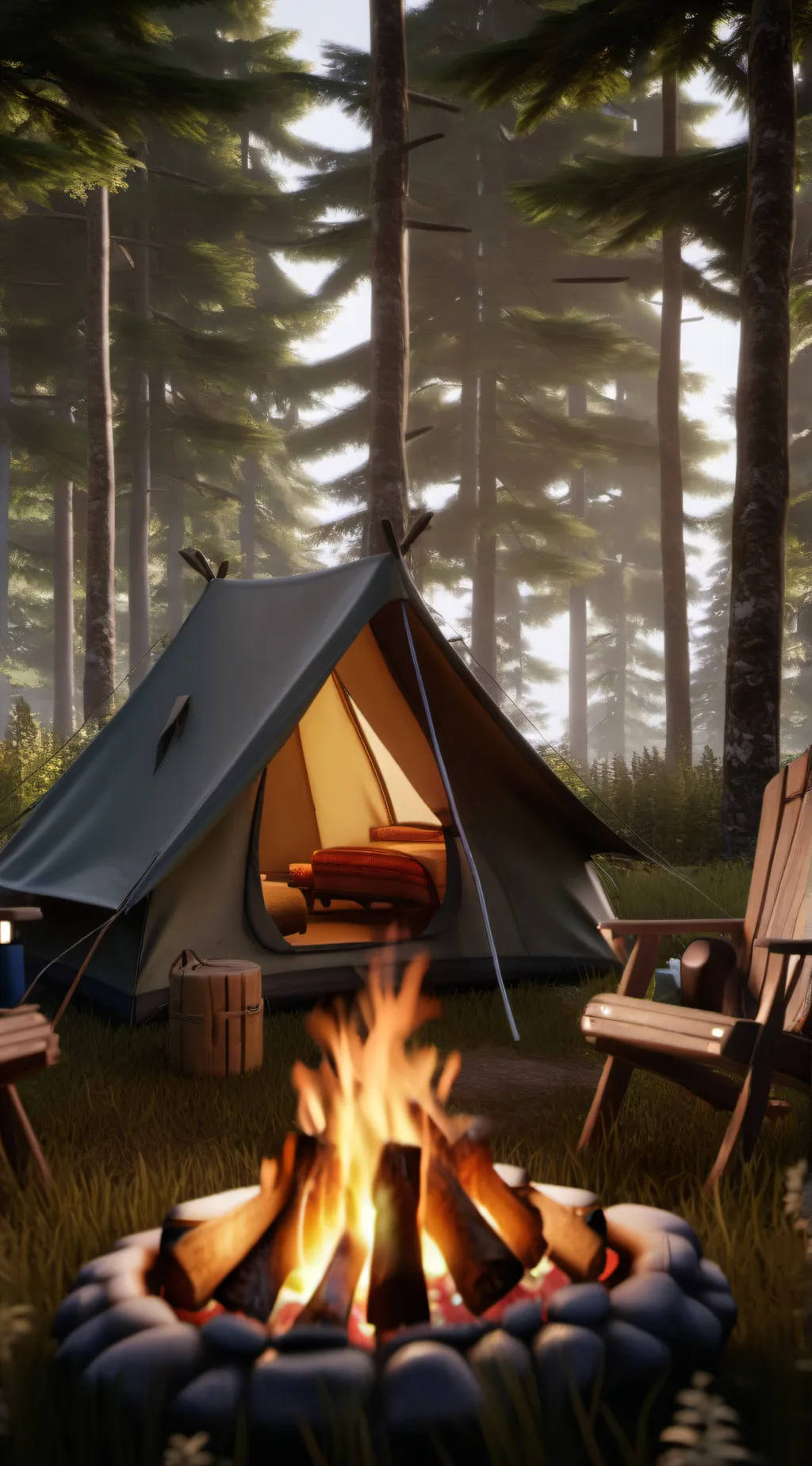 ai character: Camping W Hashiras background