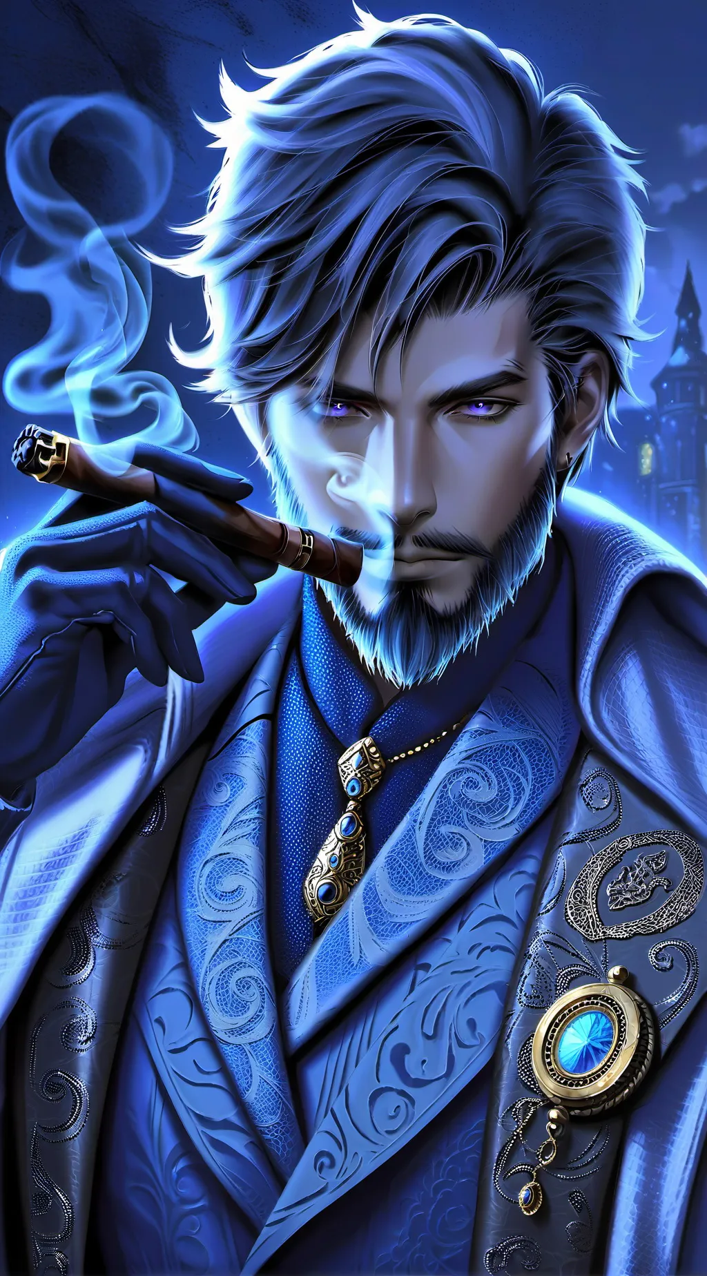 ai character: MHA Smoker Fist background