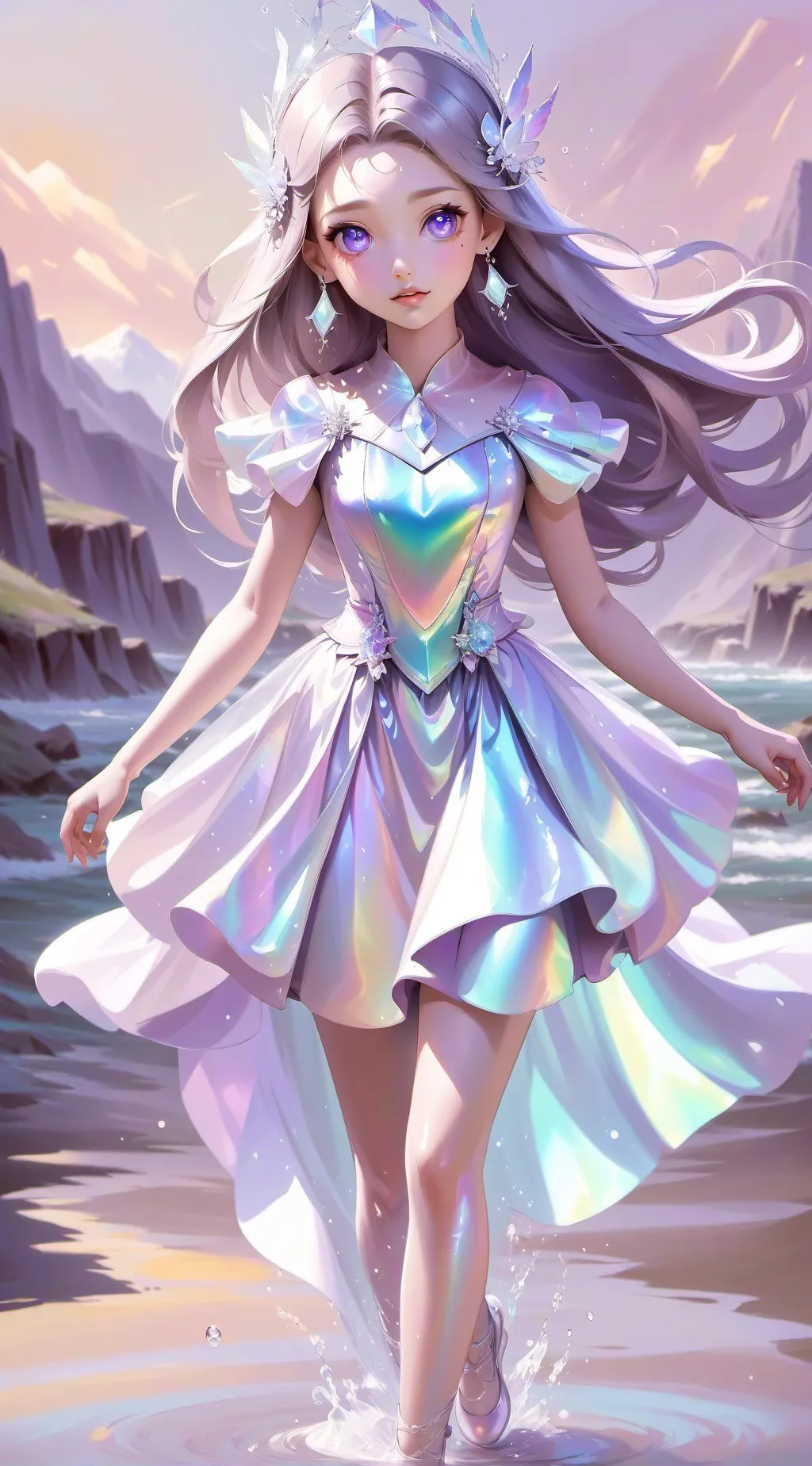 ai character: Cute girl  background