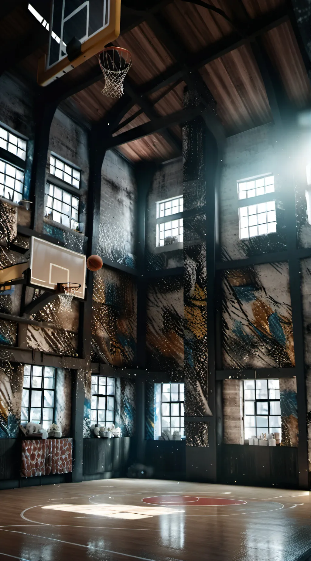 ai character: basketball school background