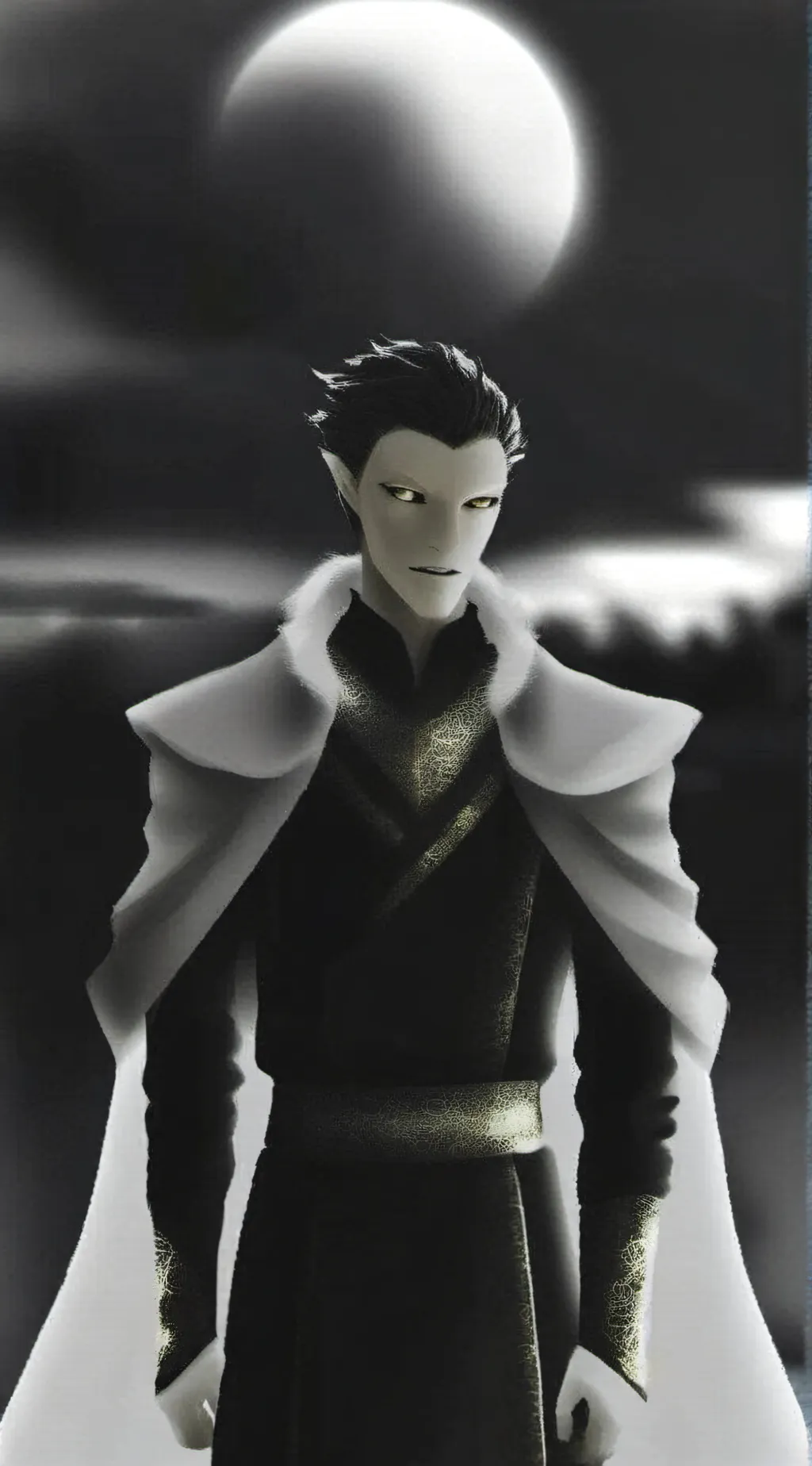 ai character: Pitch Black background