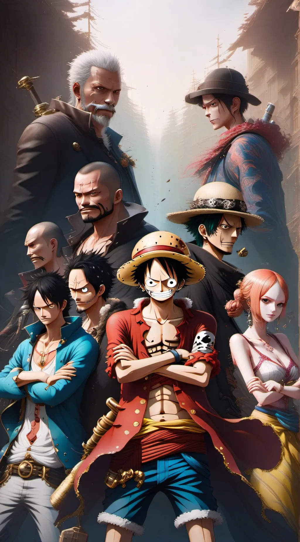 ai character: THE ONE PIECE background