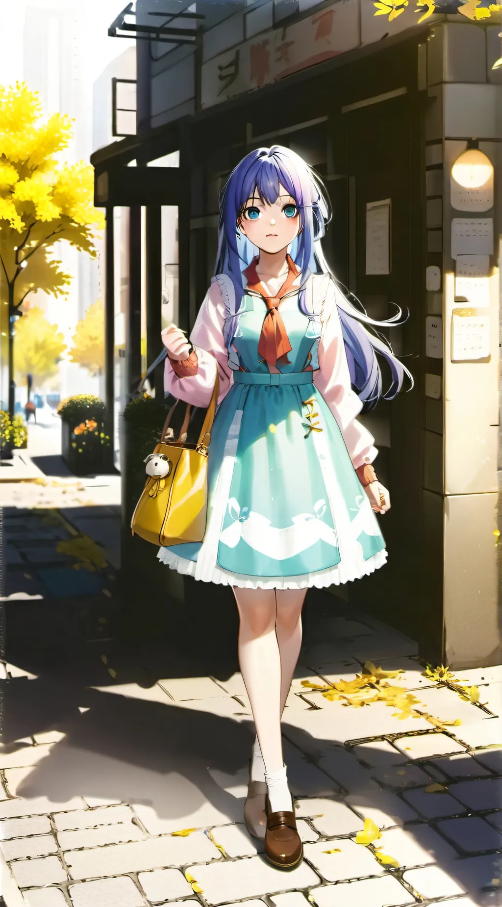 ai character: Neon background
