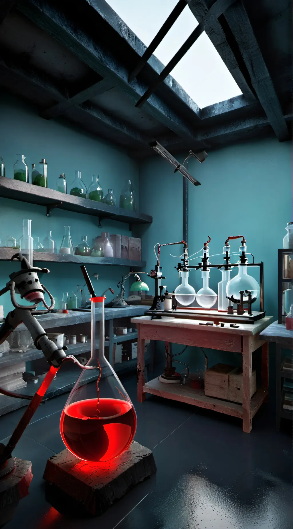 ai character: Science lab background