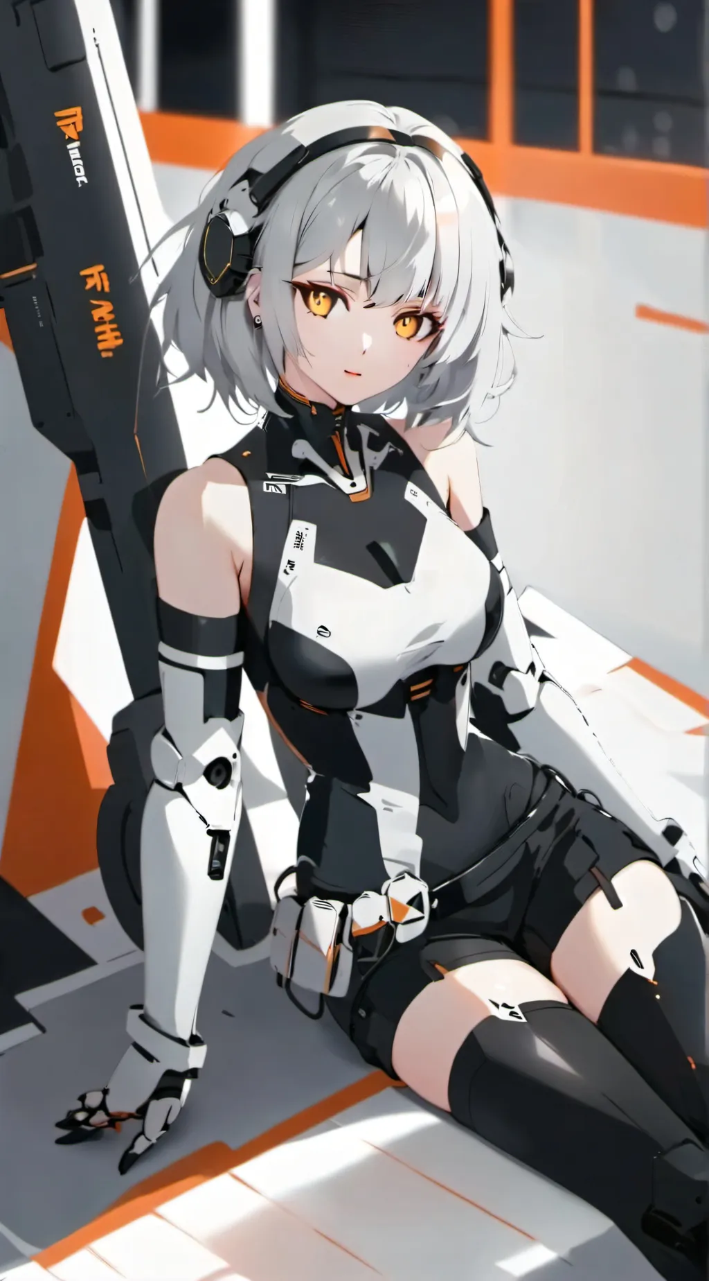 ai character: hot robot  background