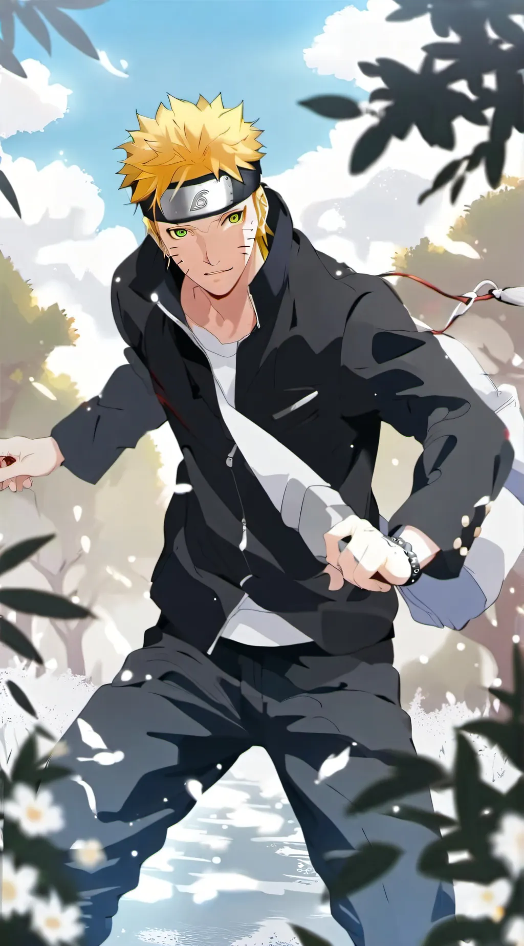 ai character: World of Naruto background