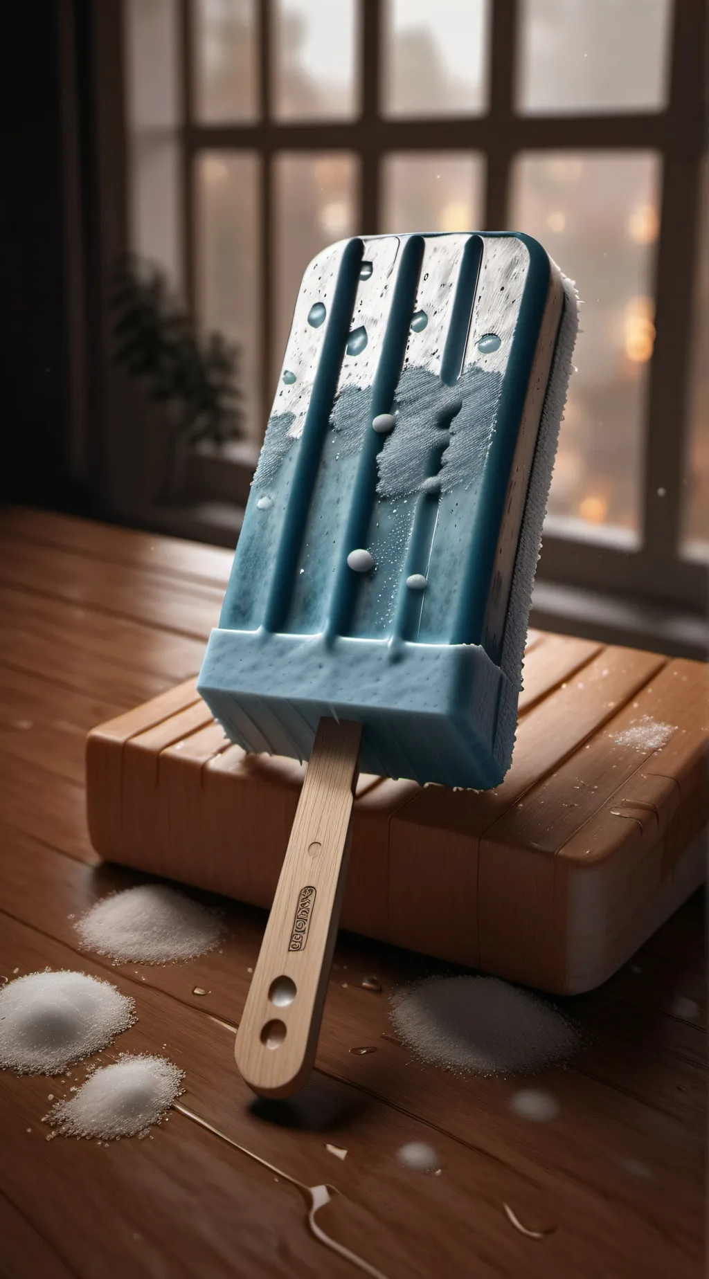 ai character: A blue popsicle background