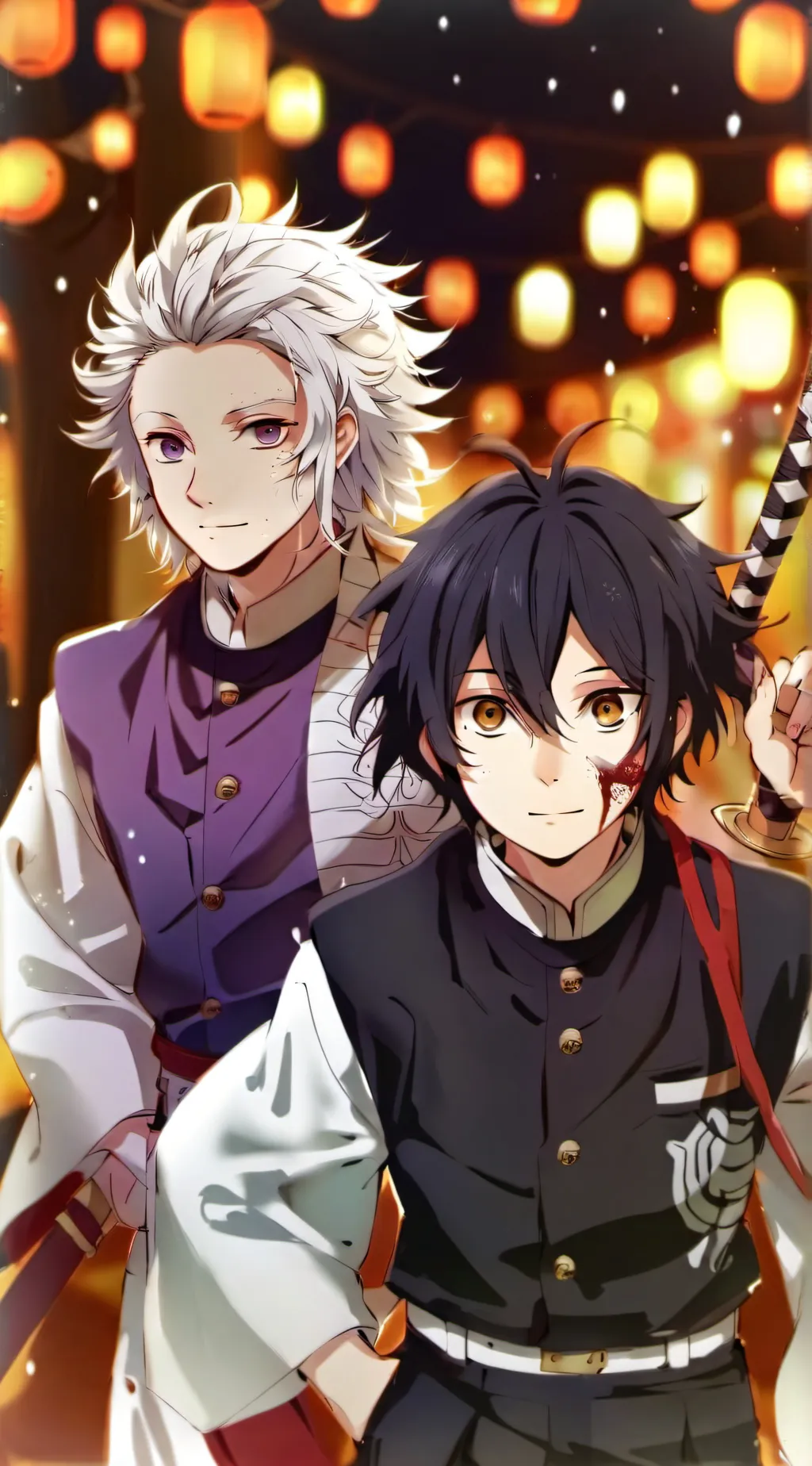 ai character: Sanemi and Obanai  background