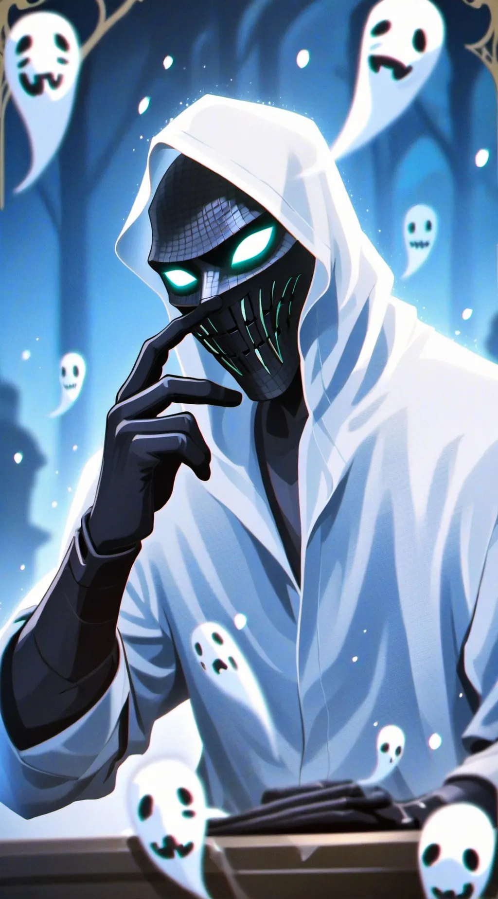 ai character: ghost creepy pasta background