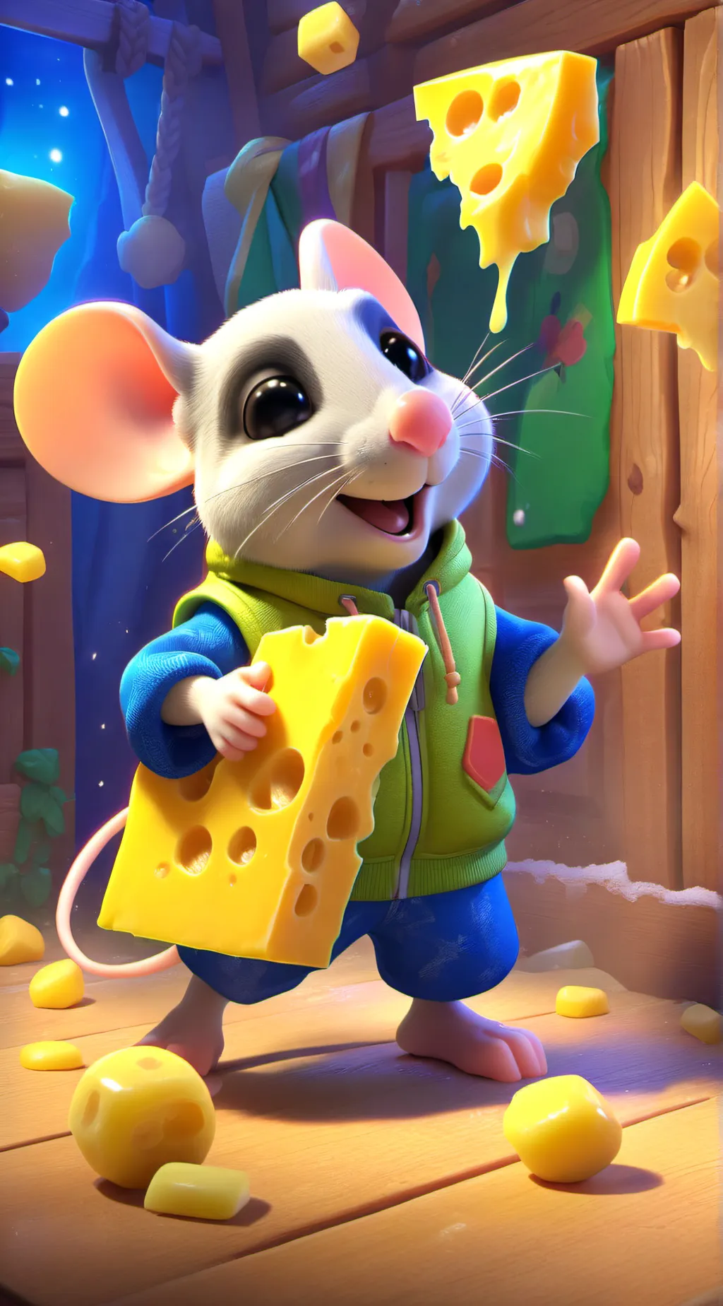 ai character: Cheddar  background