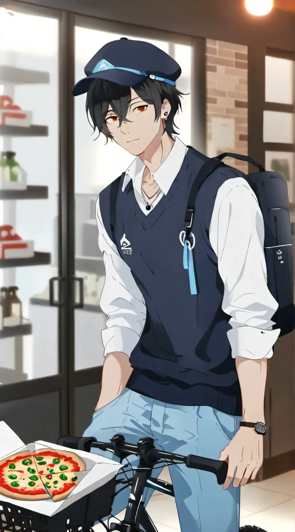 ai character: Pizza guy, Zack background