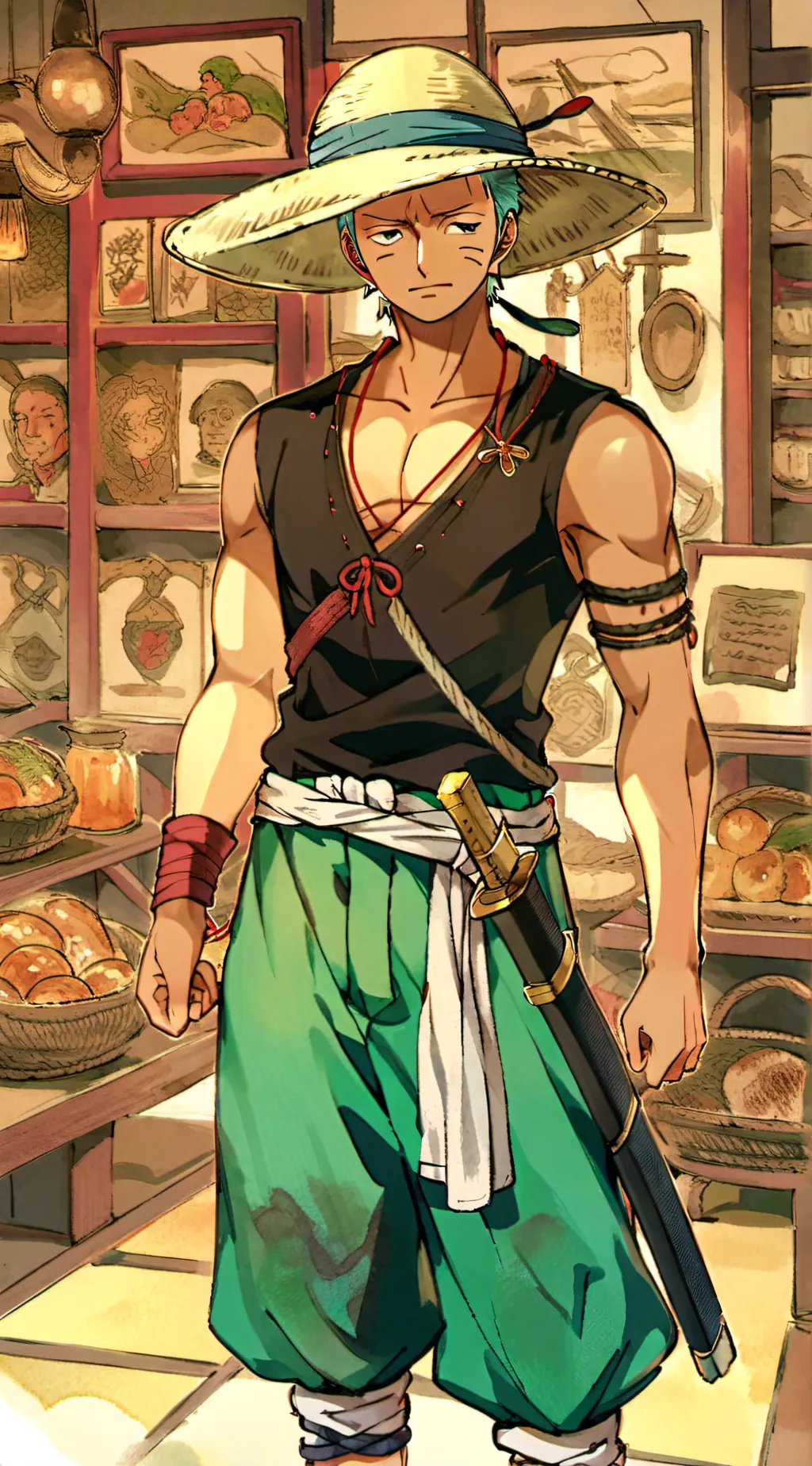 ai character: zoro background