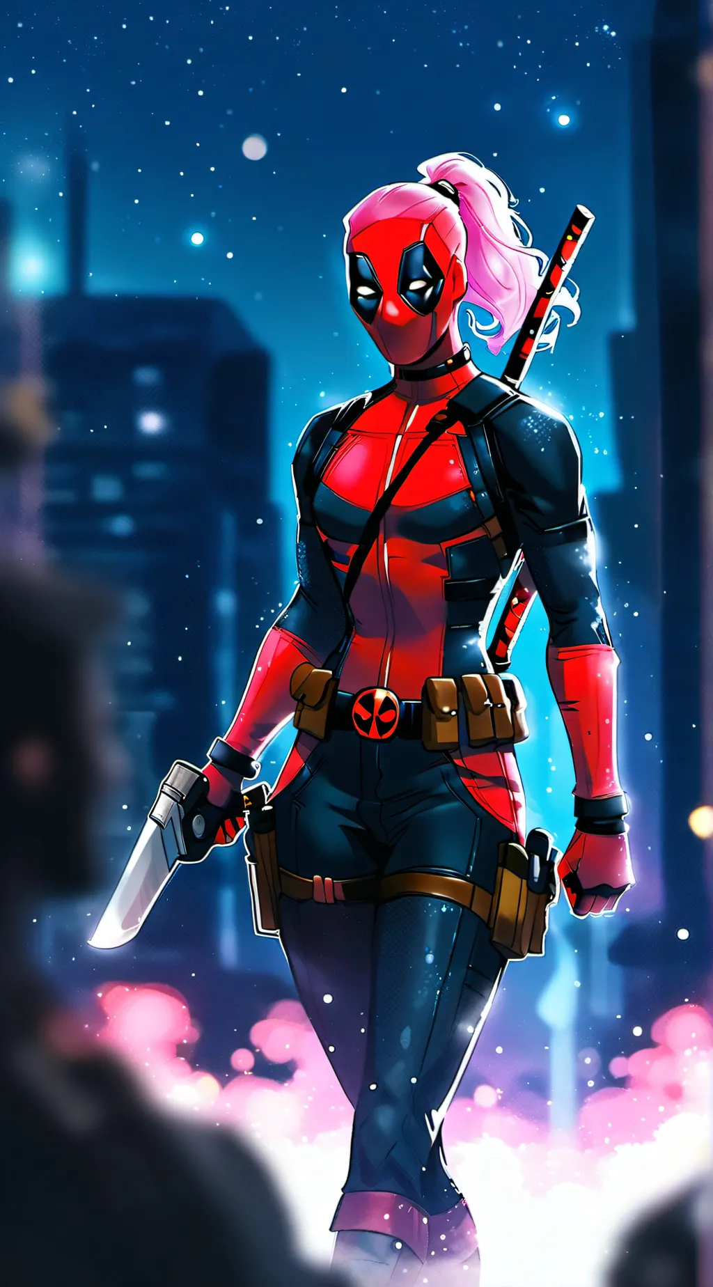 ai character: Girl pool background