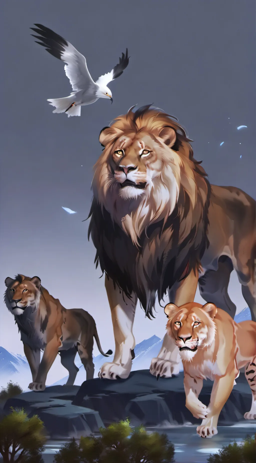 ai character: Lion Enclosure  background