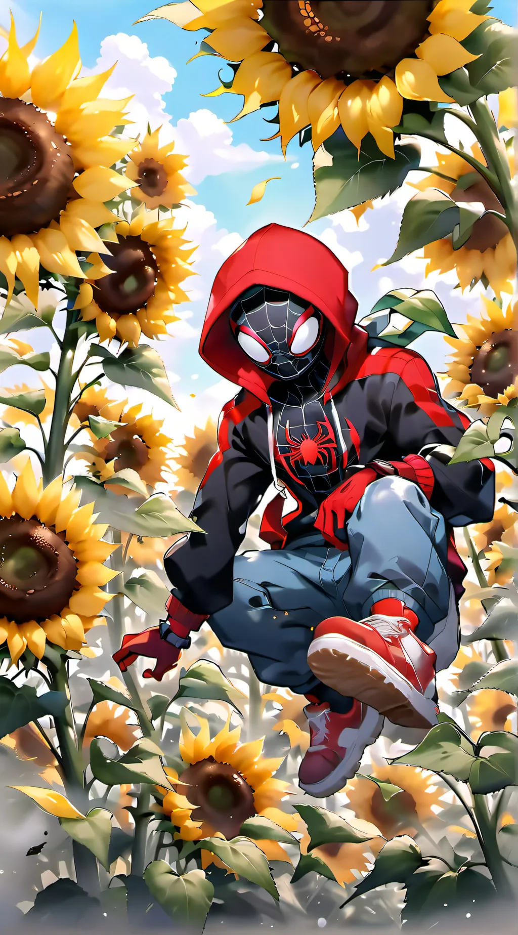ai character: spiderverse/campin background