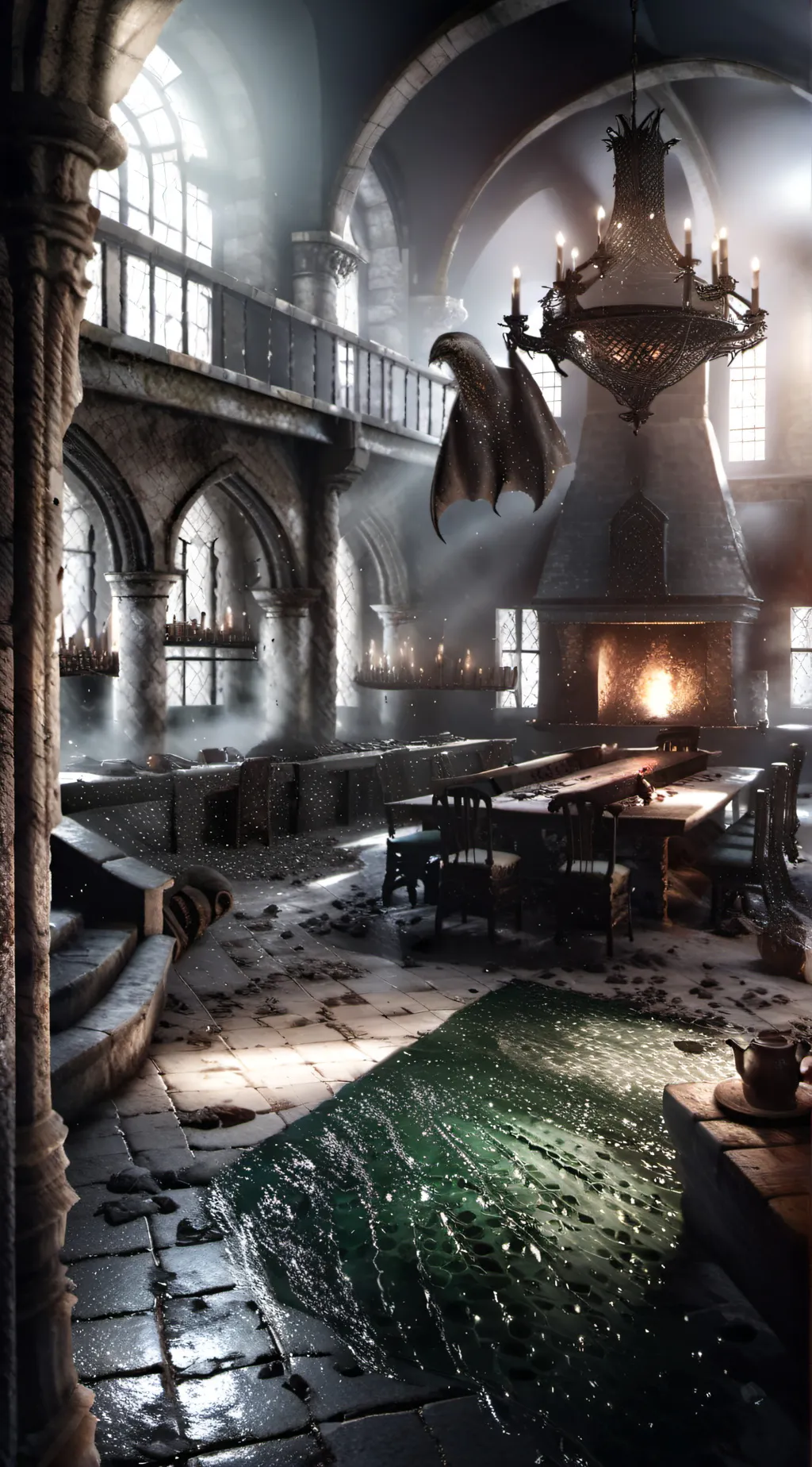 ai character: Slytherin Dungeons background