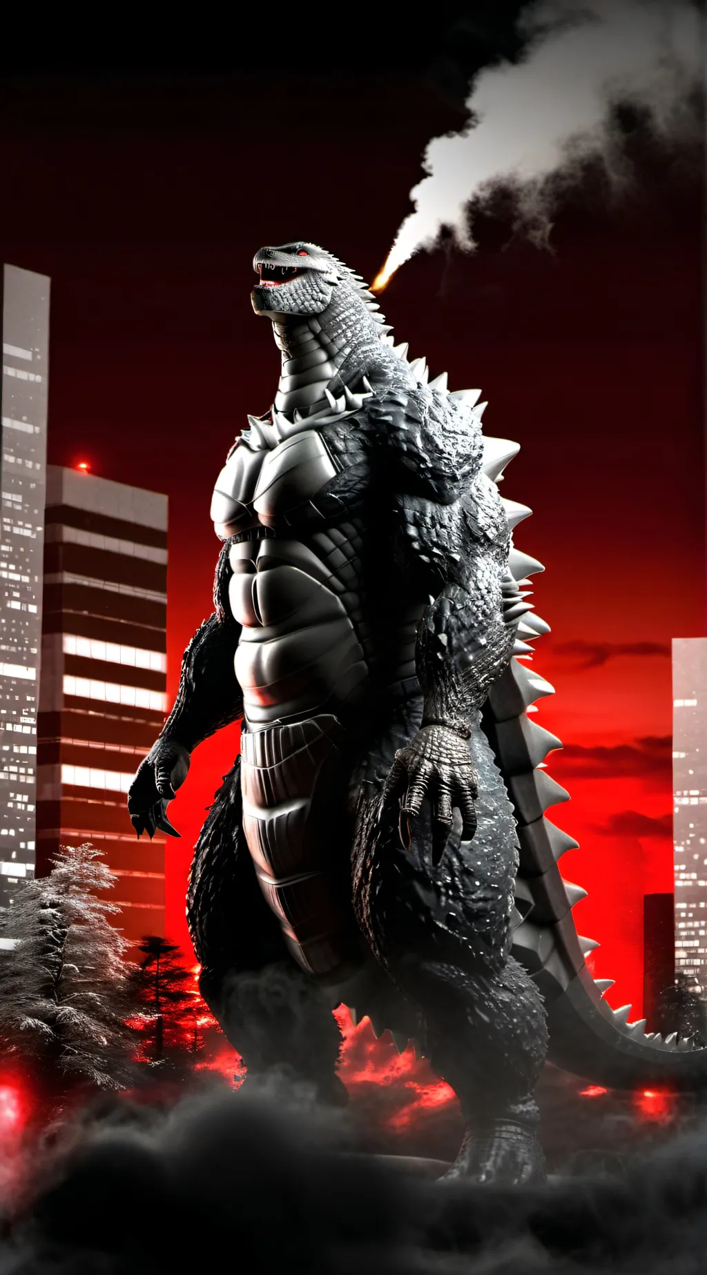 ai character: Godzilla minus one background