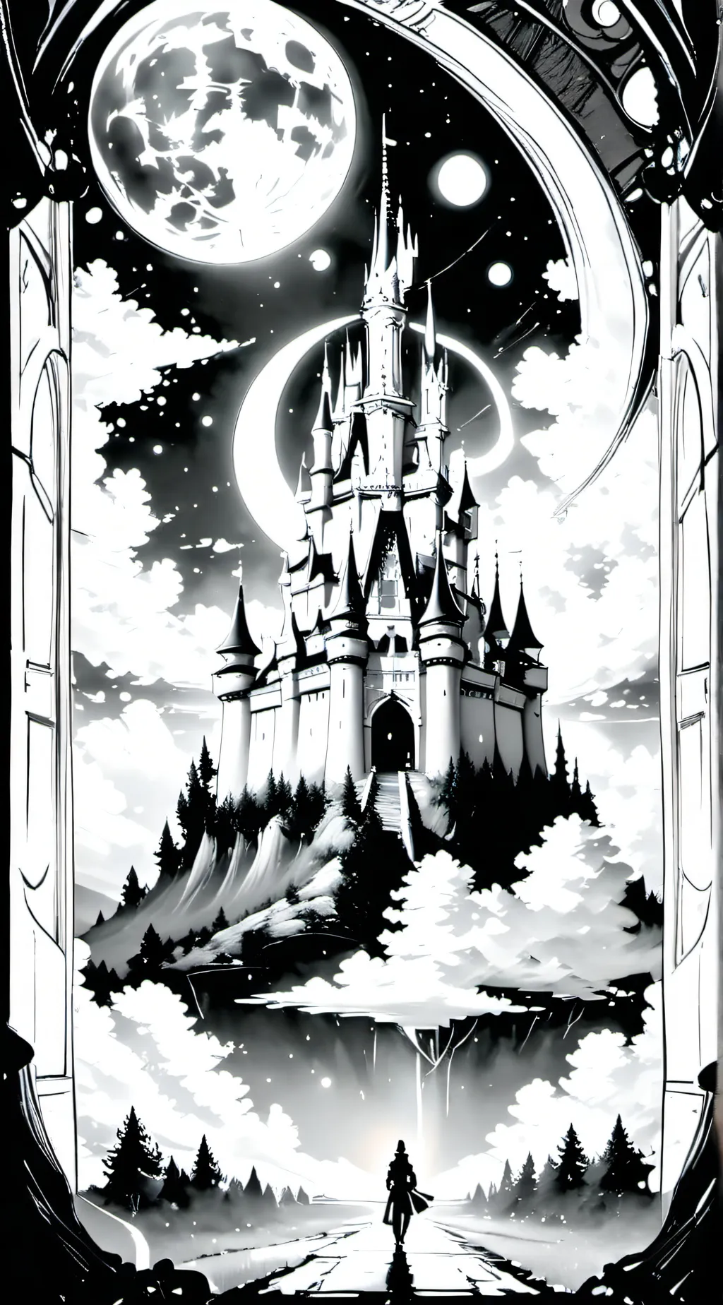 ai character: Witch castle  background