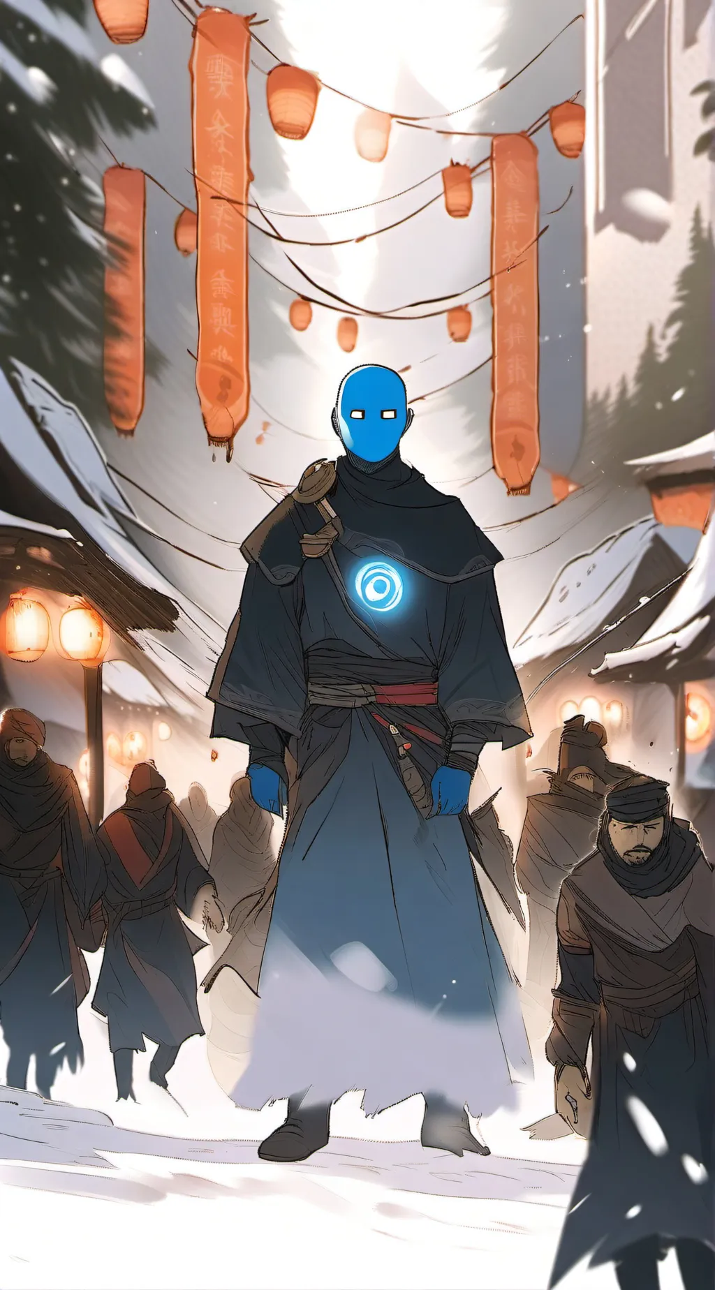 ai character: Blue background