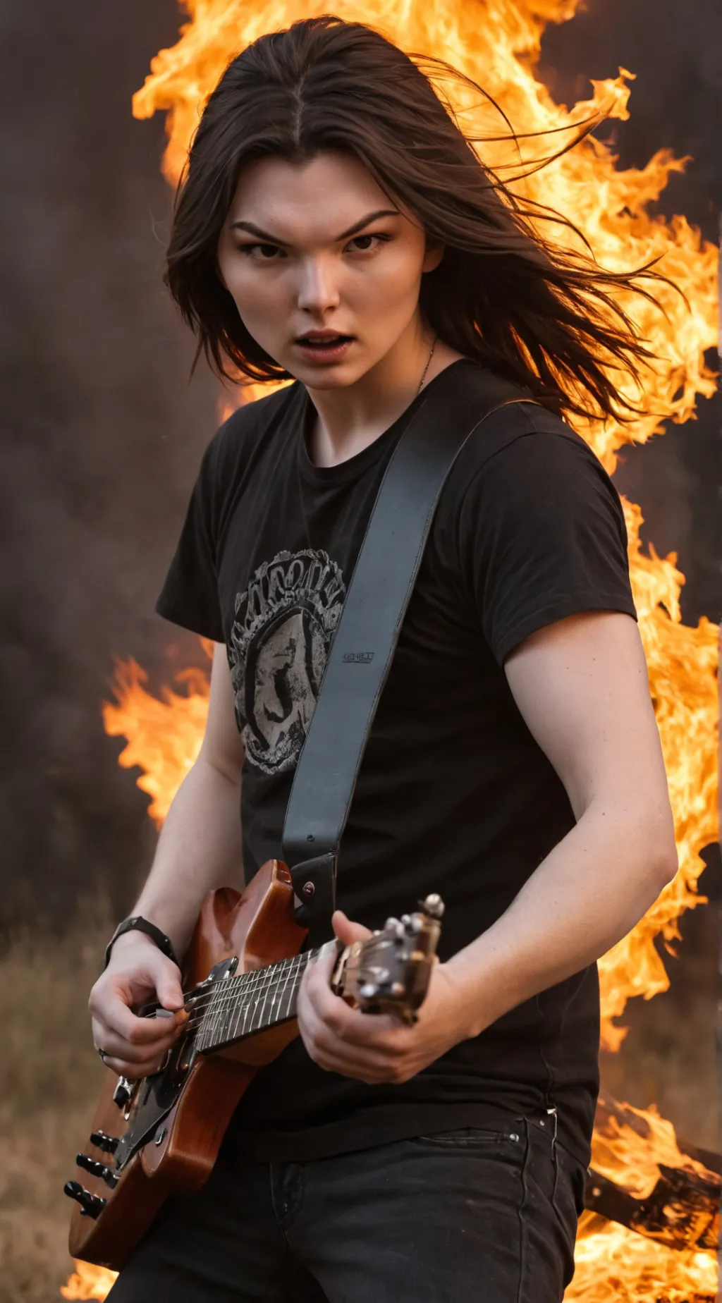ai character: Death Metal Ellie background