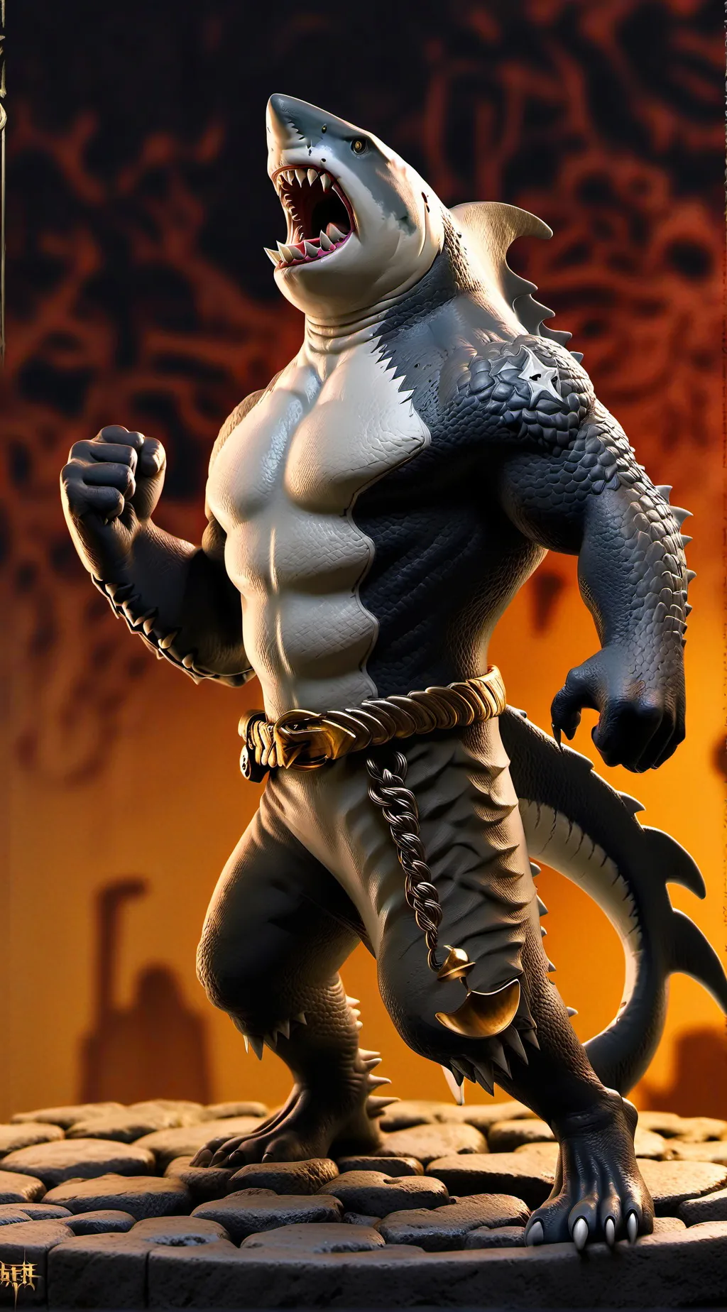 ai character: King Shark  (DV) background