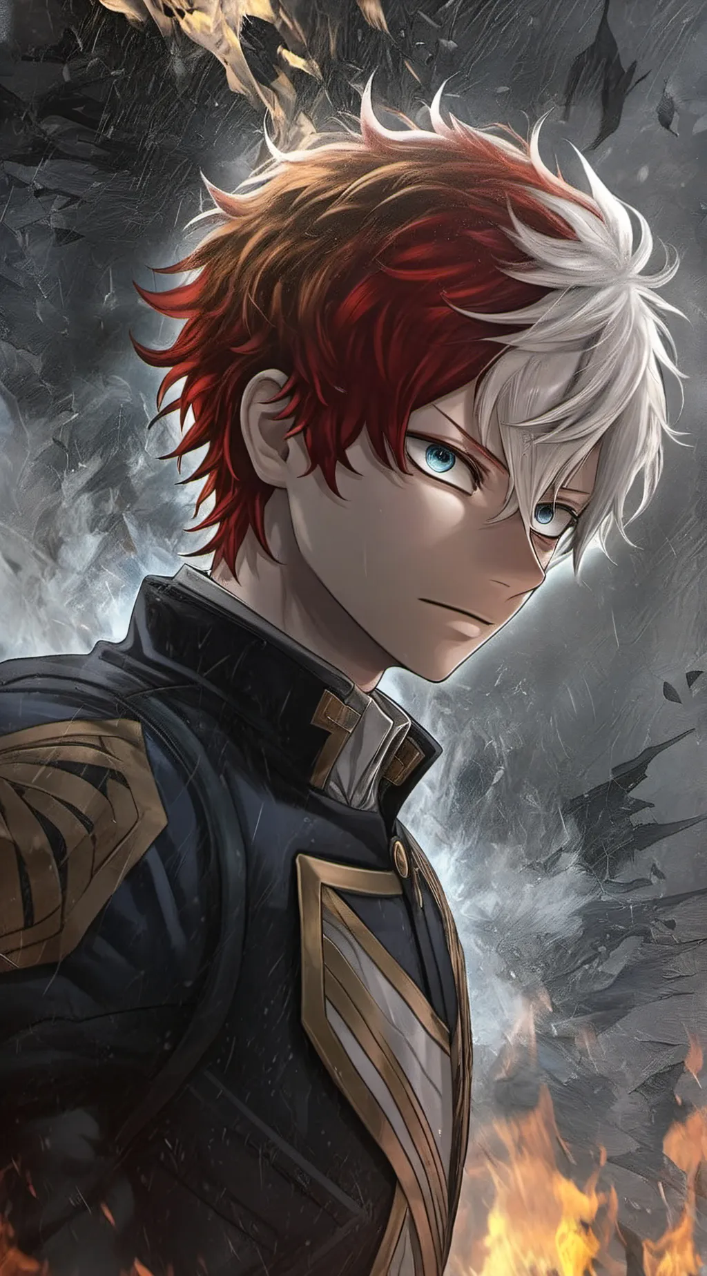 ai character: Shoto Todoroki background