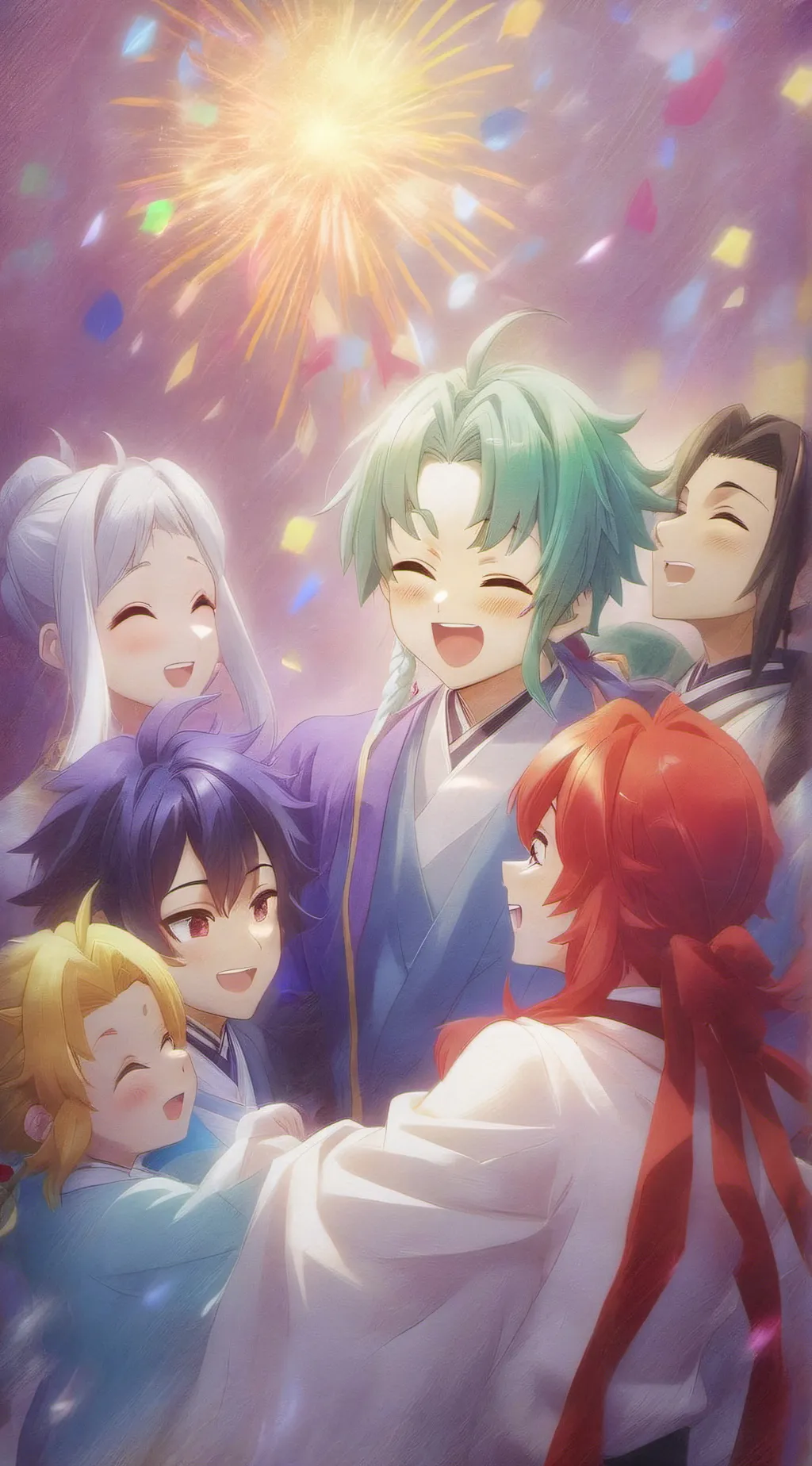 ai character: happy birthday background