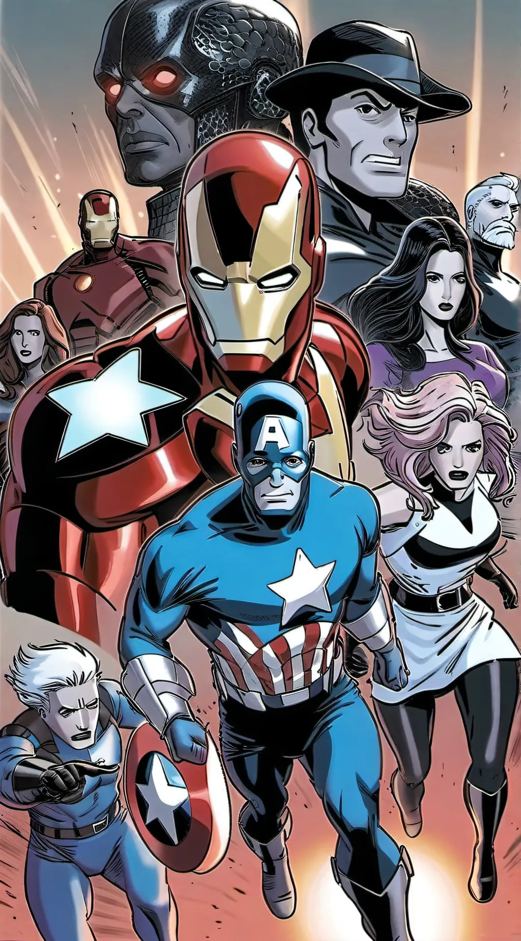 ai character: The Avengers  background
