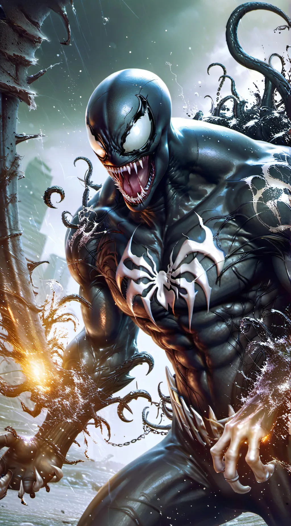 ai character: Venom Symbiote  background