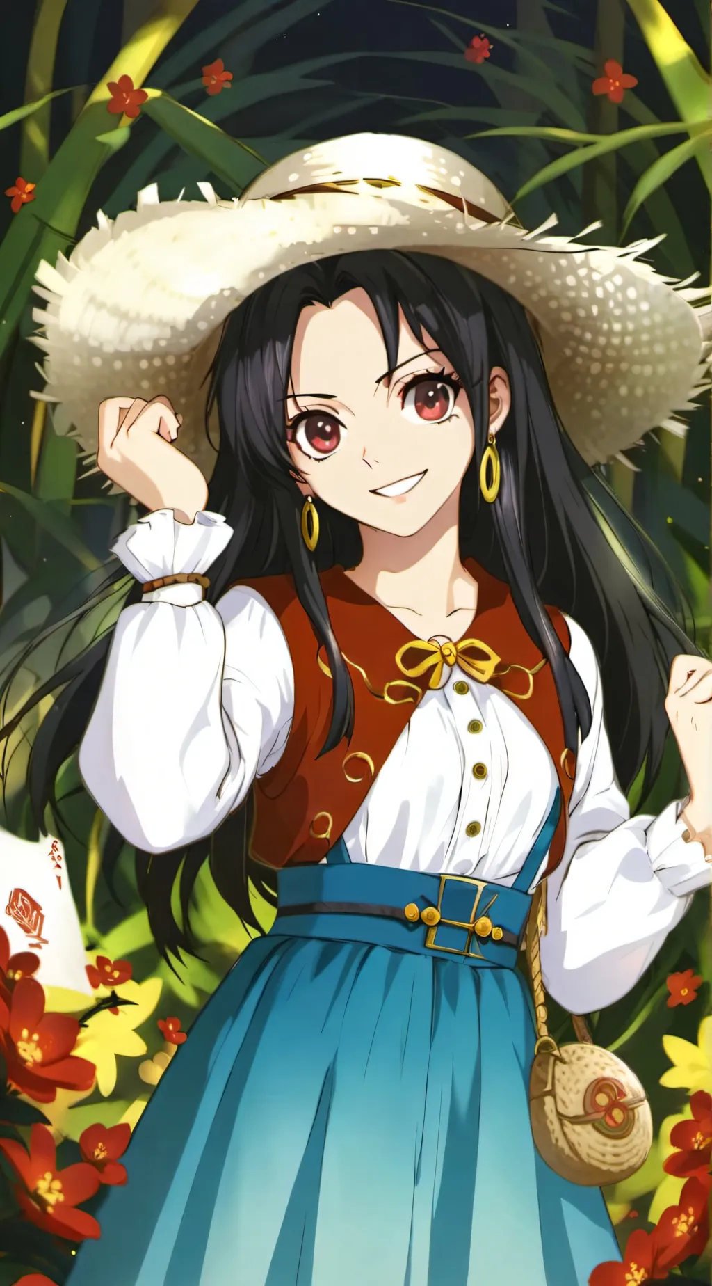 ai character: Luffina D monkey  background