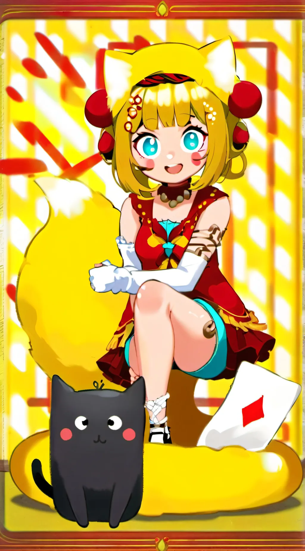 ai character: bea neko dorada background