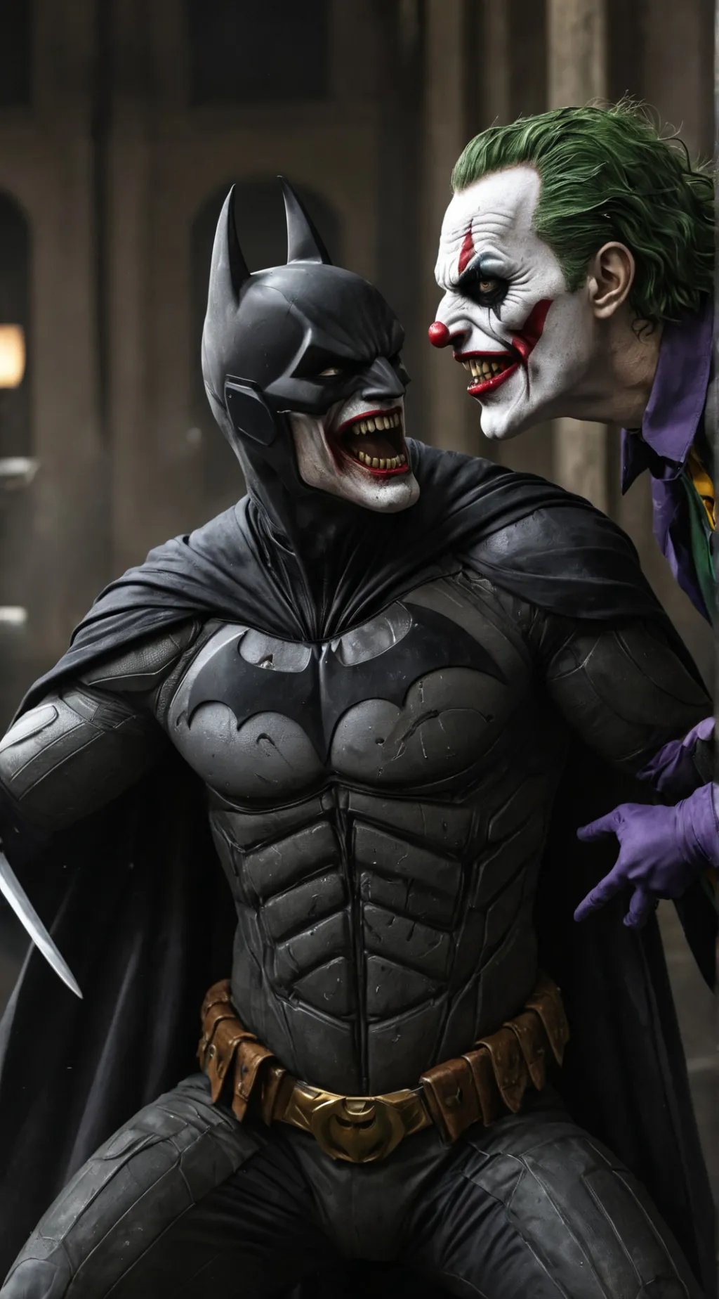 ai character: Batman and Joker  background