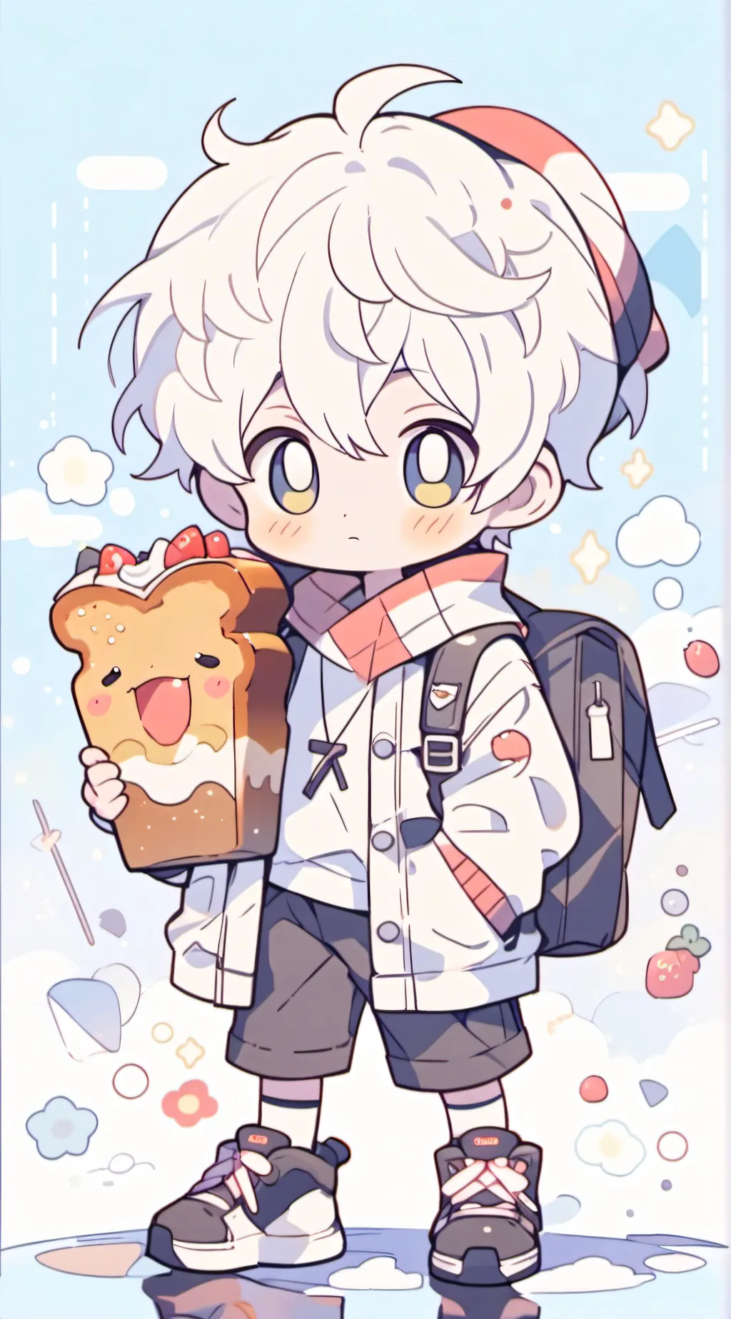 ai character: French toast kid background