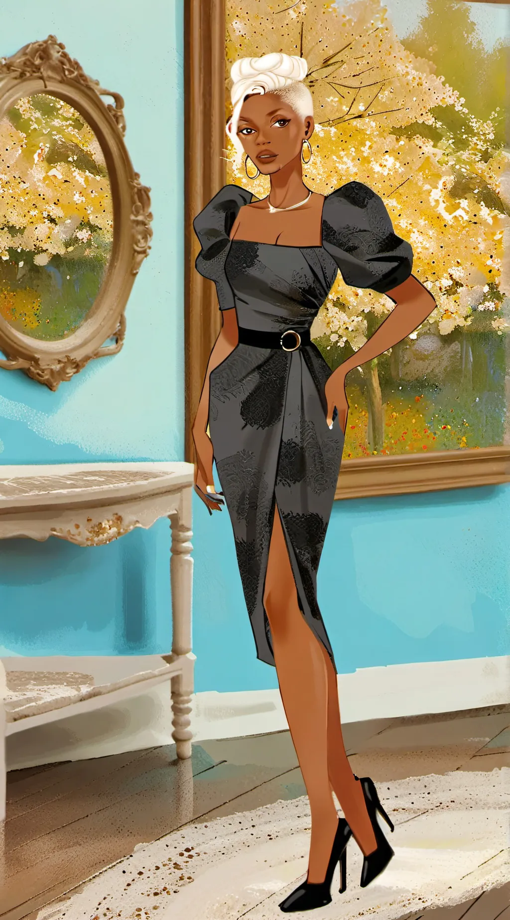ai character: Latina Girl background